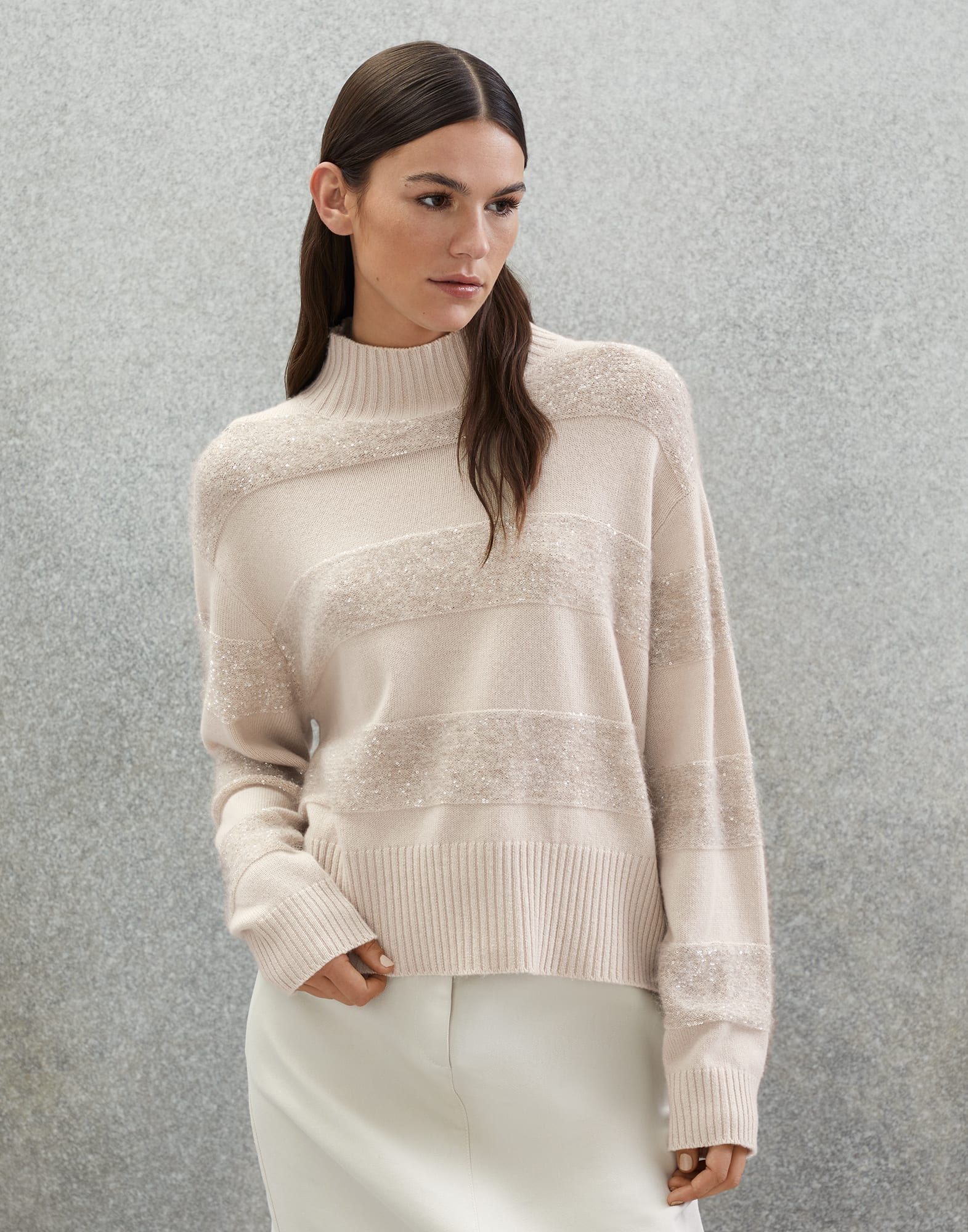Wool, cashmere and silk sweater