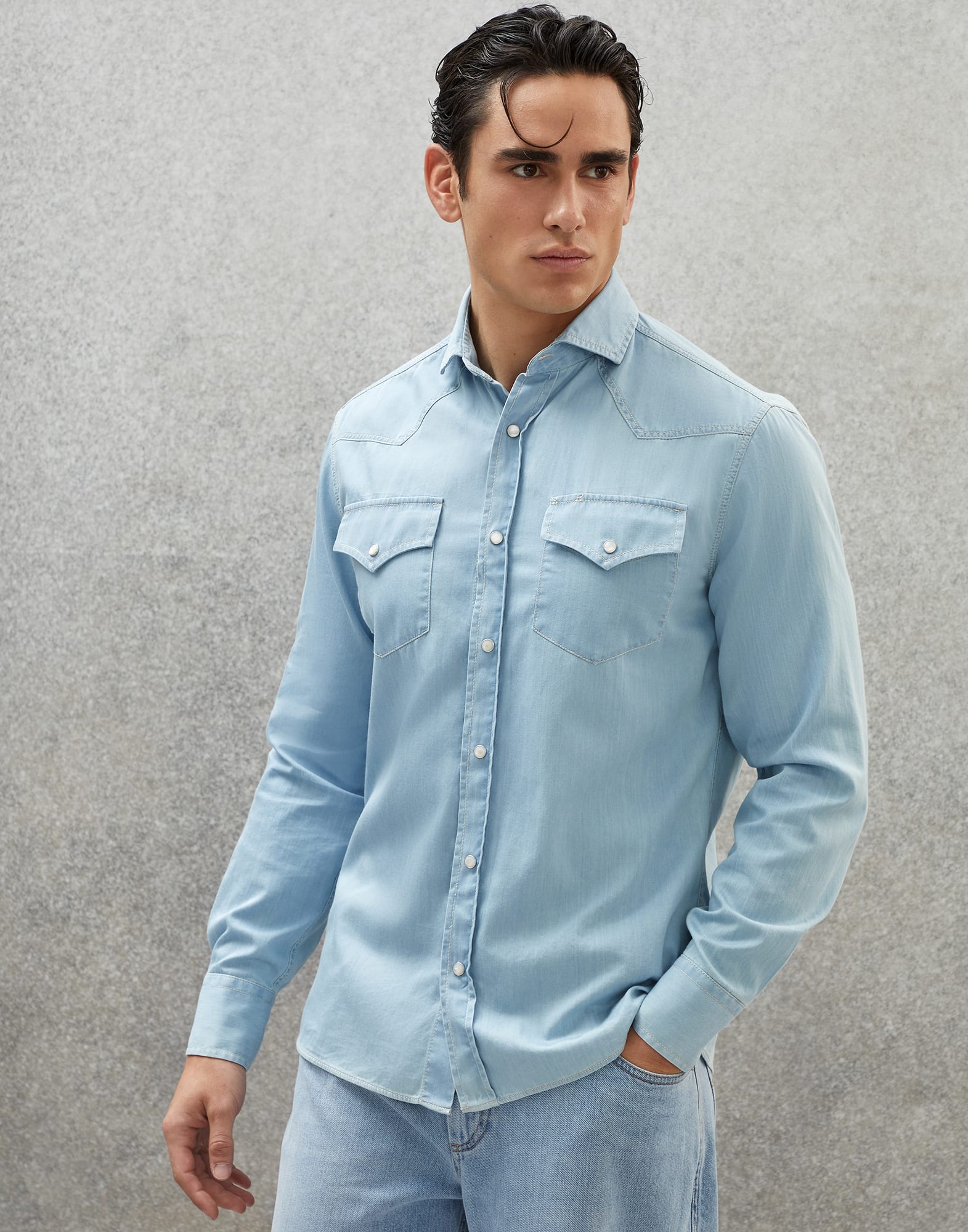 Giftesty Men Shirts,Suede Color-blocking Button Lapel Wash Denim  Long-sleeved Men's Shirt - Walmart.com