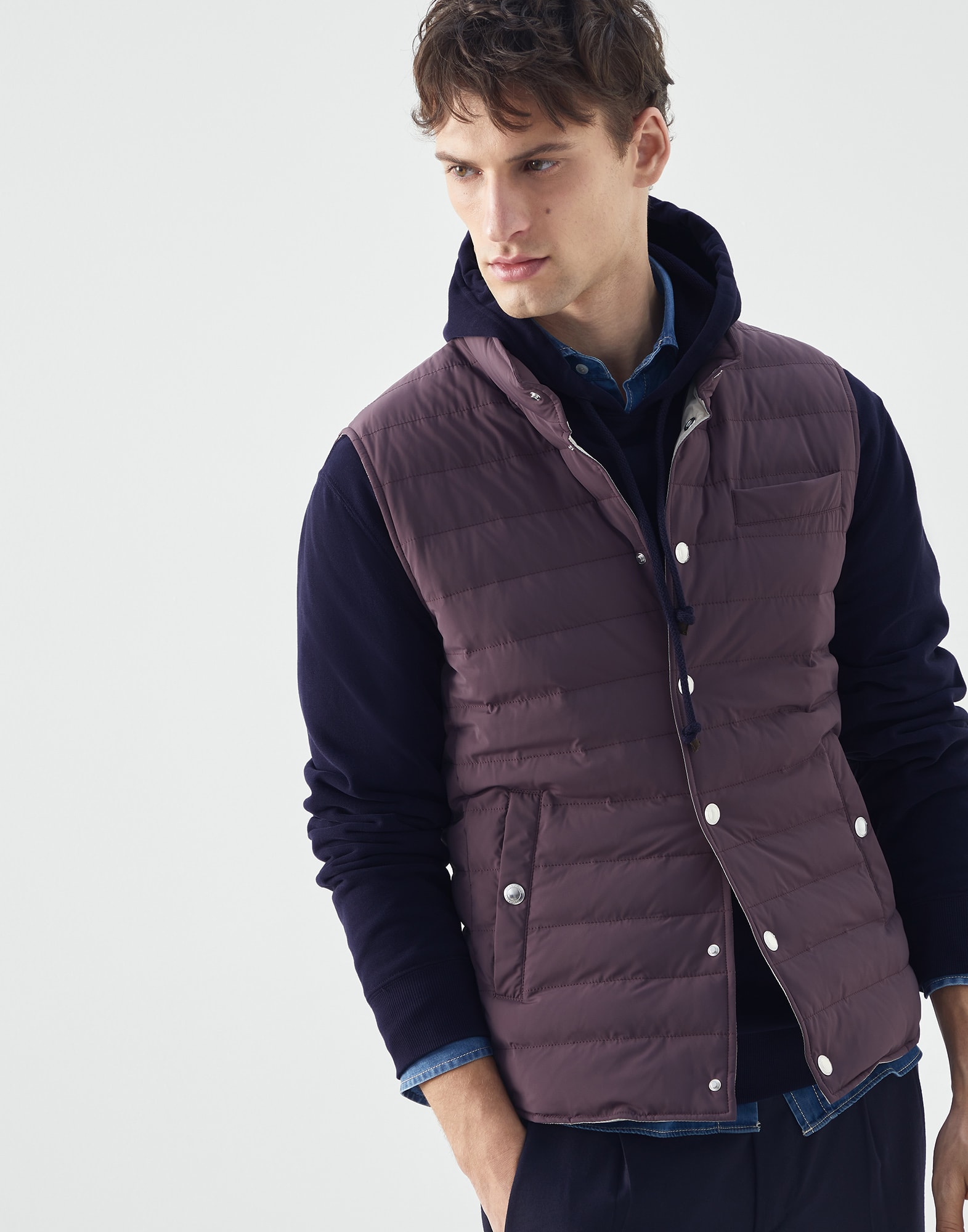 Nylon down vest 232MM4031711CVH6704 for Man Brunello Cucinelli