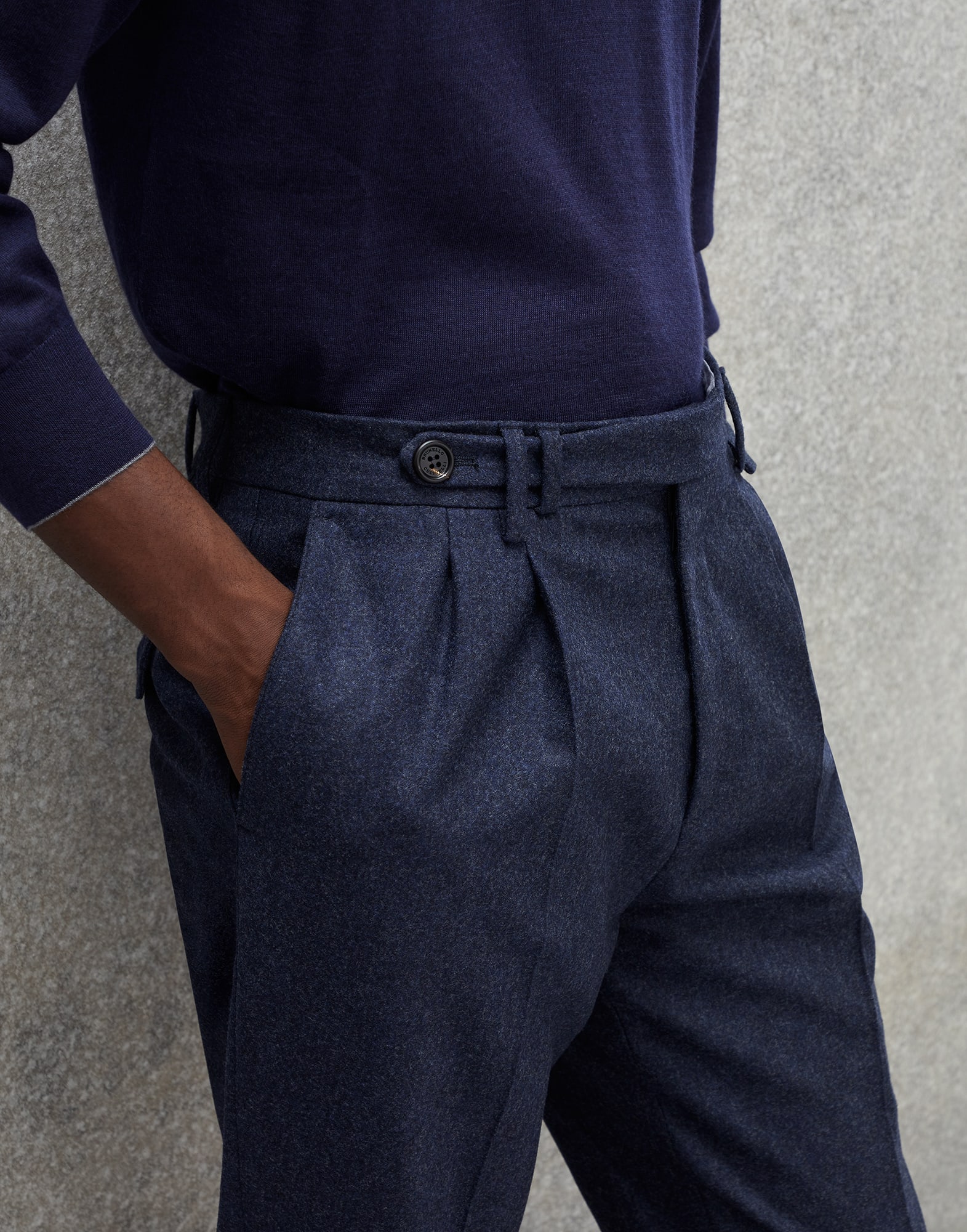 Flannel trousers (232M038PE1920) for Man | Brunello Cucinelli