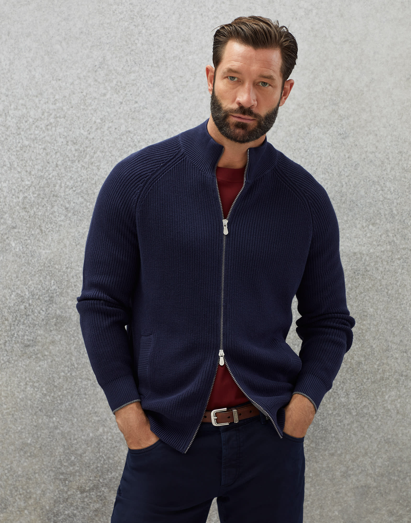 Zip sales front cardigan