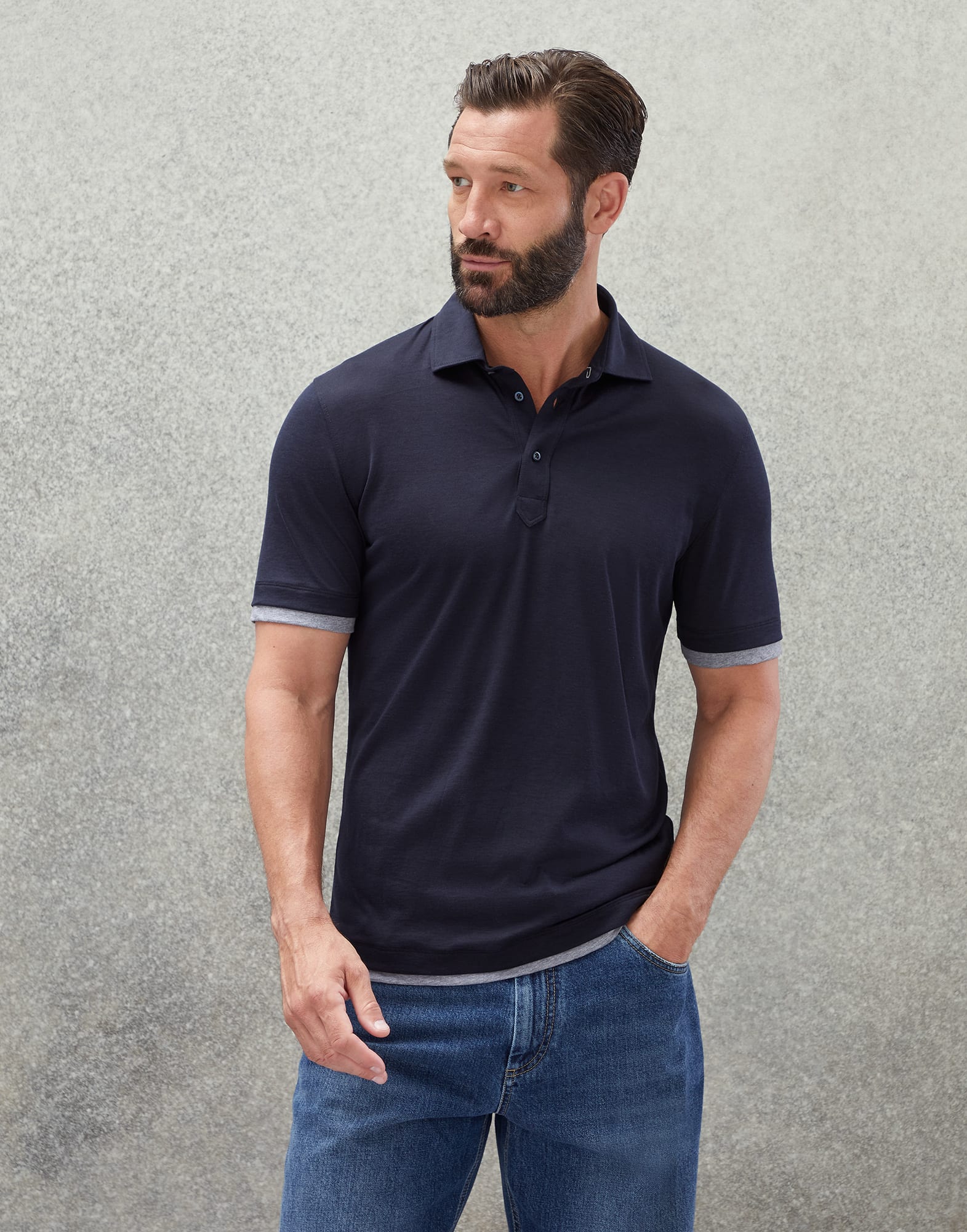 Jersey polo shirt 232MTS373966 for Man Brunello Cucinelli