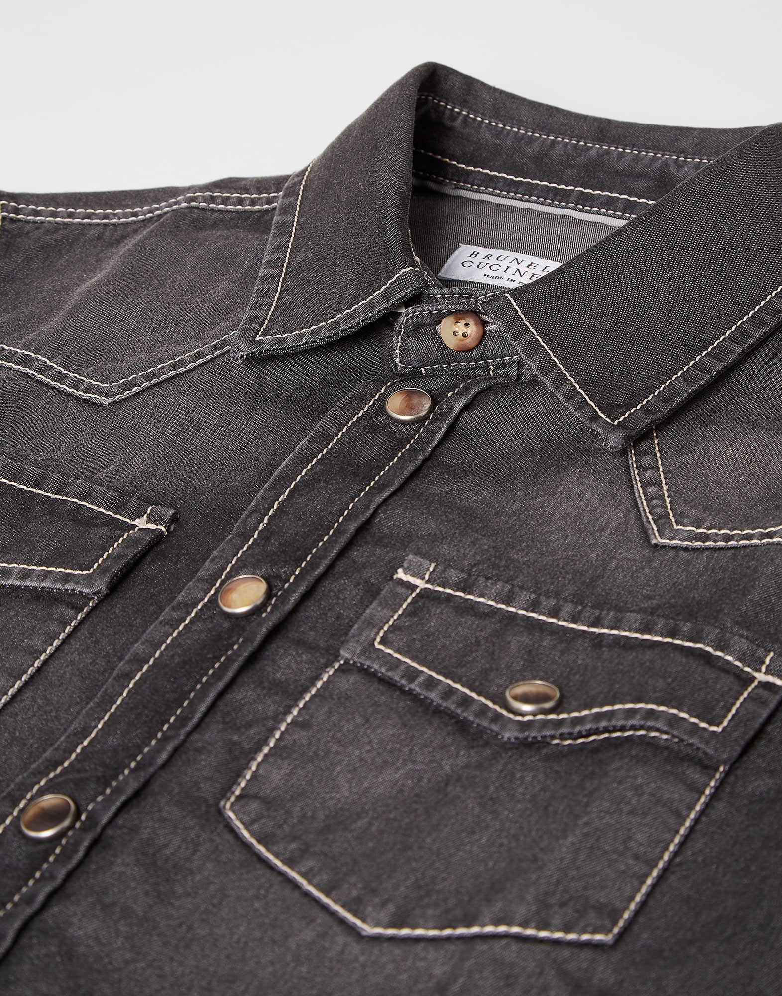 Grey colour denim shirt hot sale