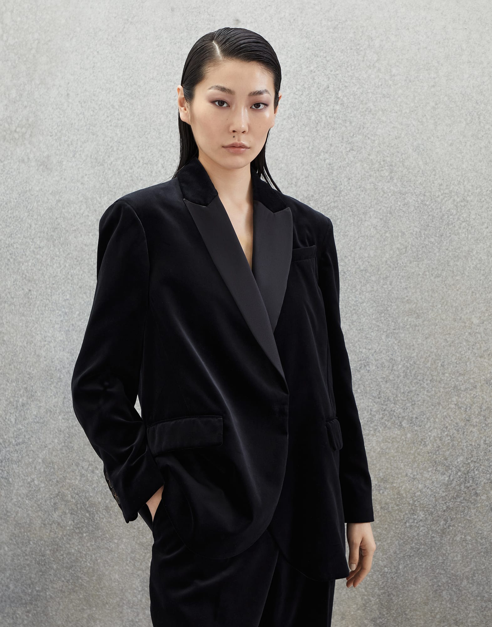 Womens tuxedo jacket 2025 with satin lapels