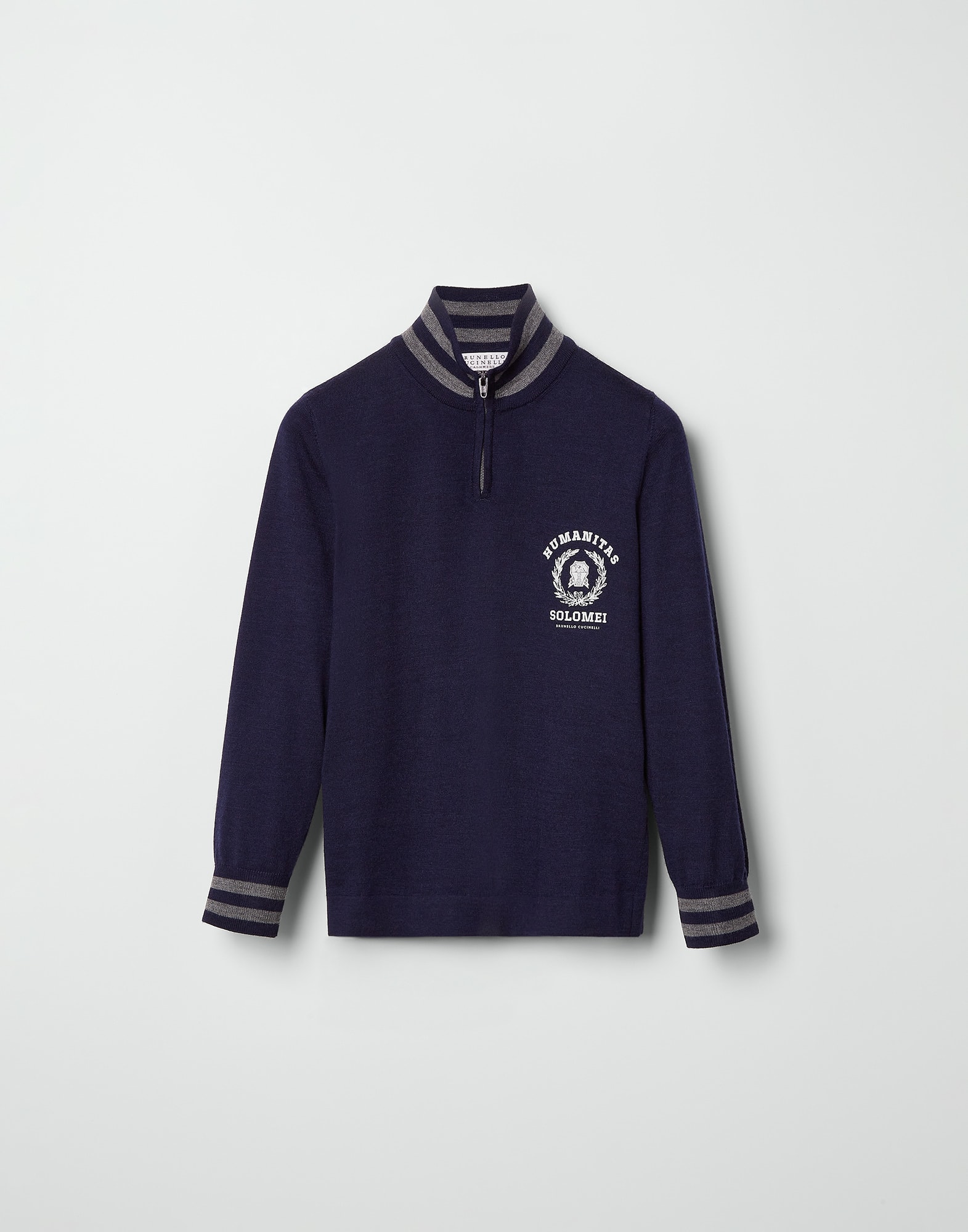 Wool and cashmere sweater Marine Blue Boys - Brunello Cucinelli