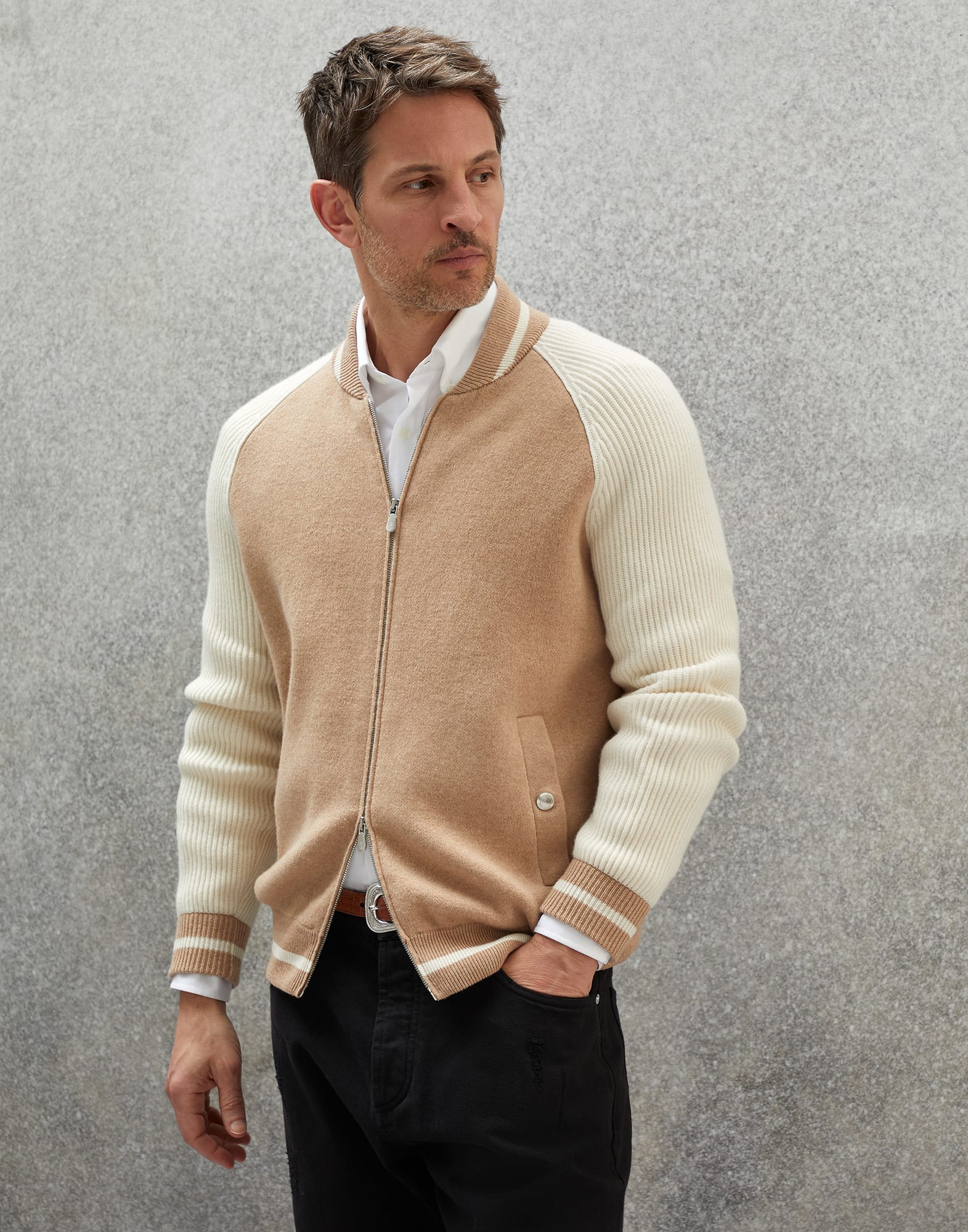 Bomber style best sale sweater