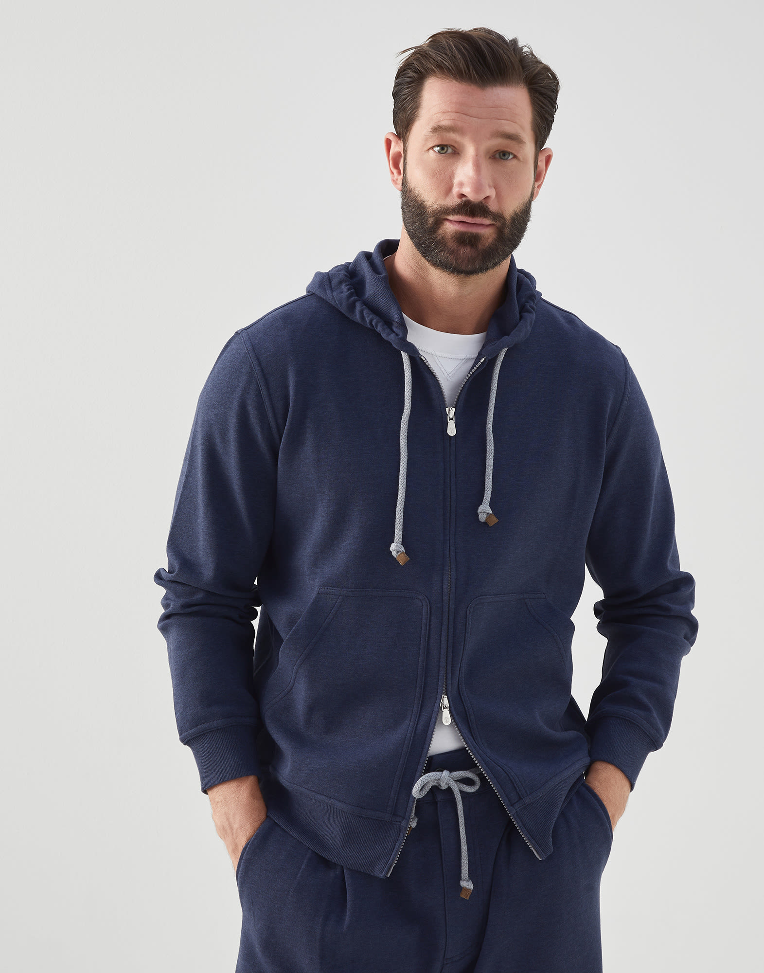 Mens cotton zip hot sale up hoodie