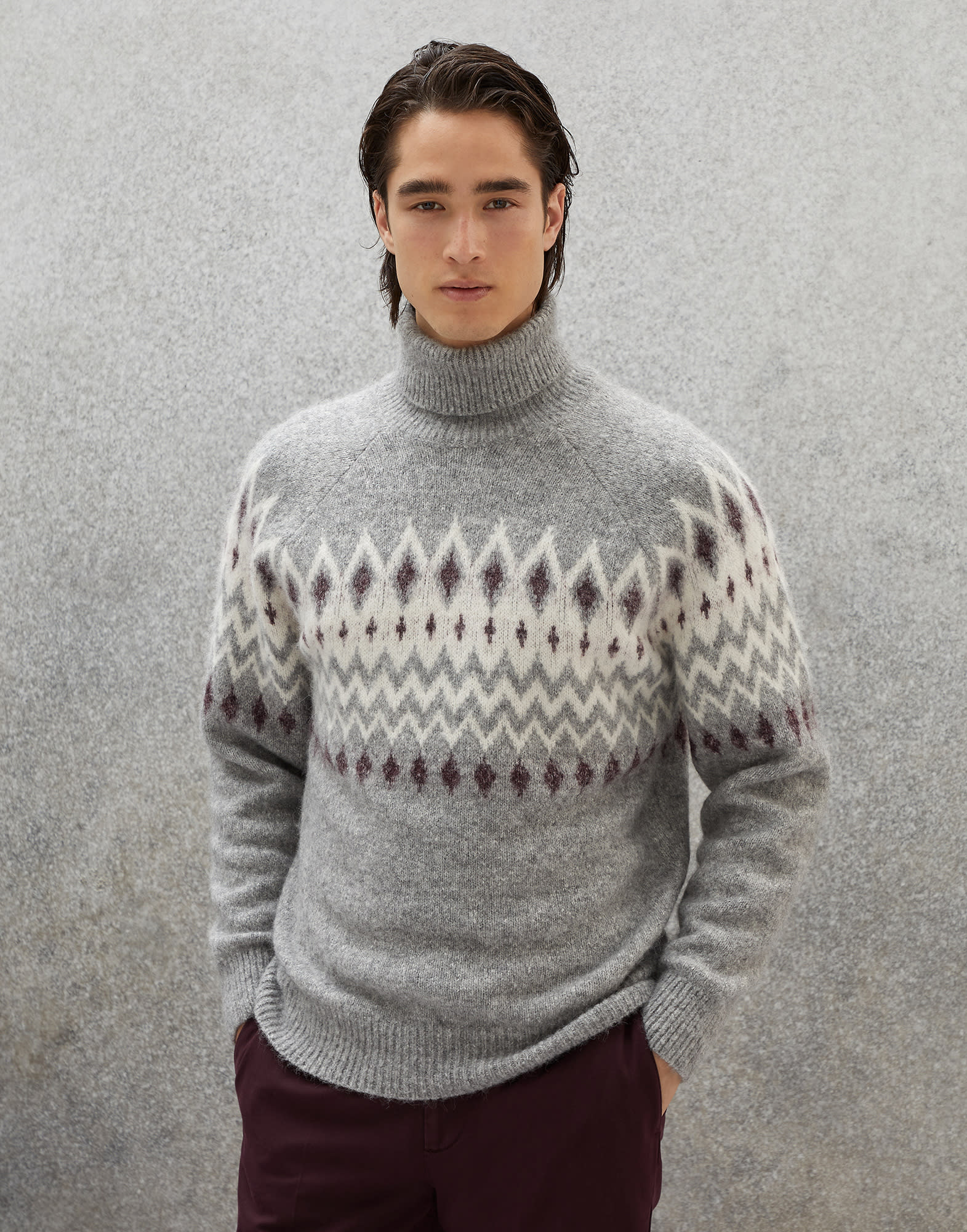 Men's jacquard sweater best sale