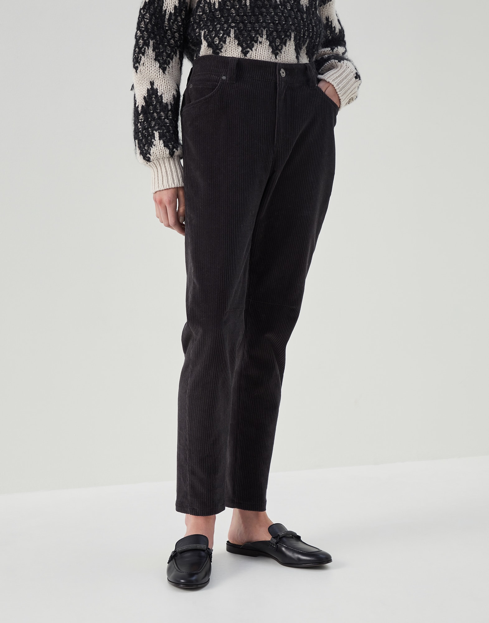 Tapered trousers Charcoal Woman - Brunello Cucinelli