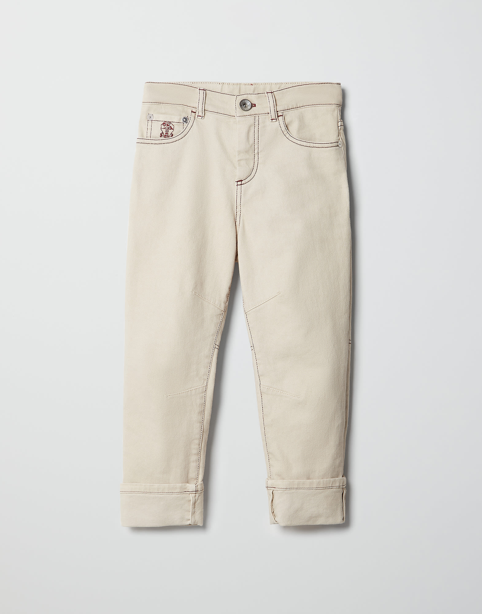 Trousers with contrast stitching