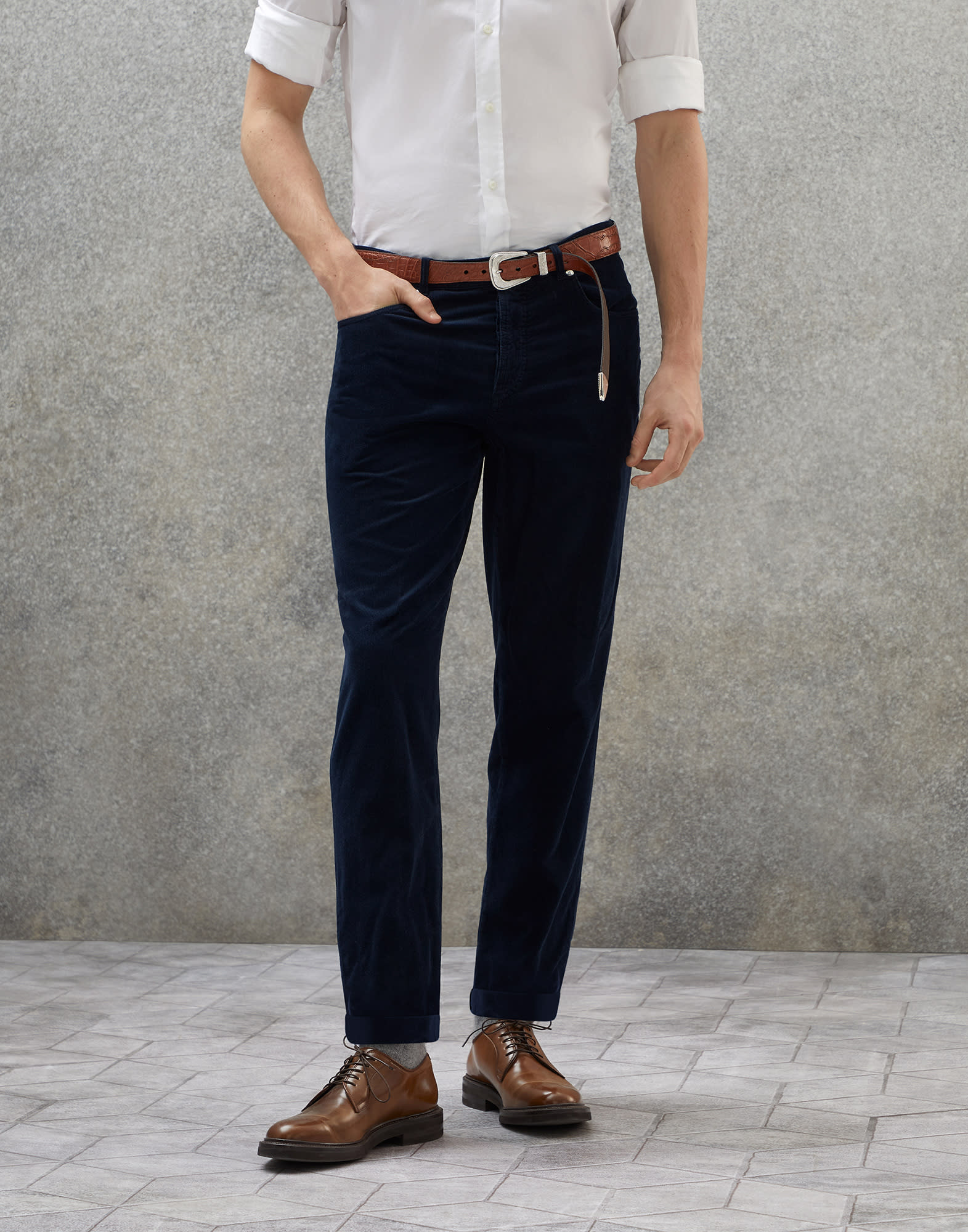 Get 10% Off | Pure Cotton Navy Blue Regular Fit Trousers – Italian Crown