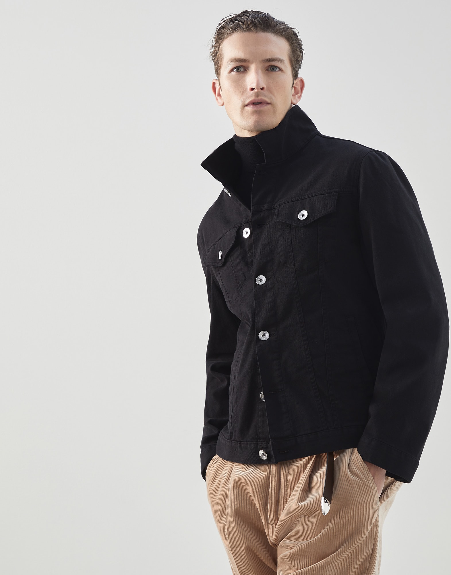 Denim four-pocket jacket (232M277P6845) for Man | Brunello Cucinelli