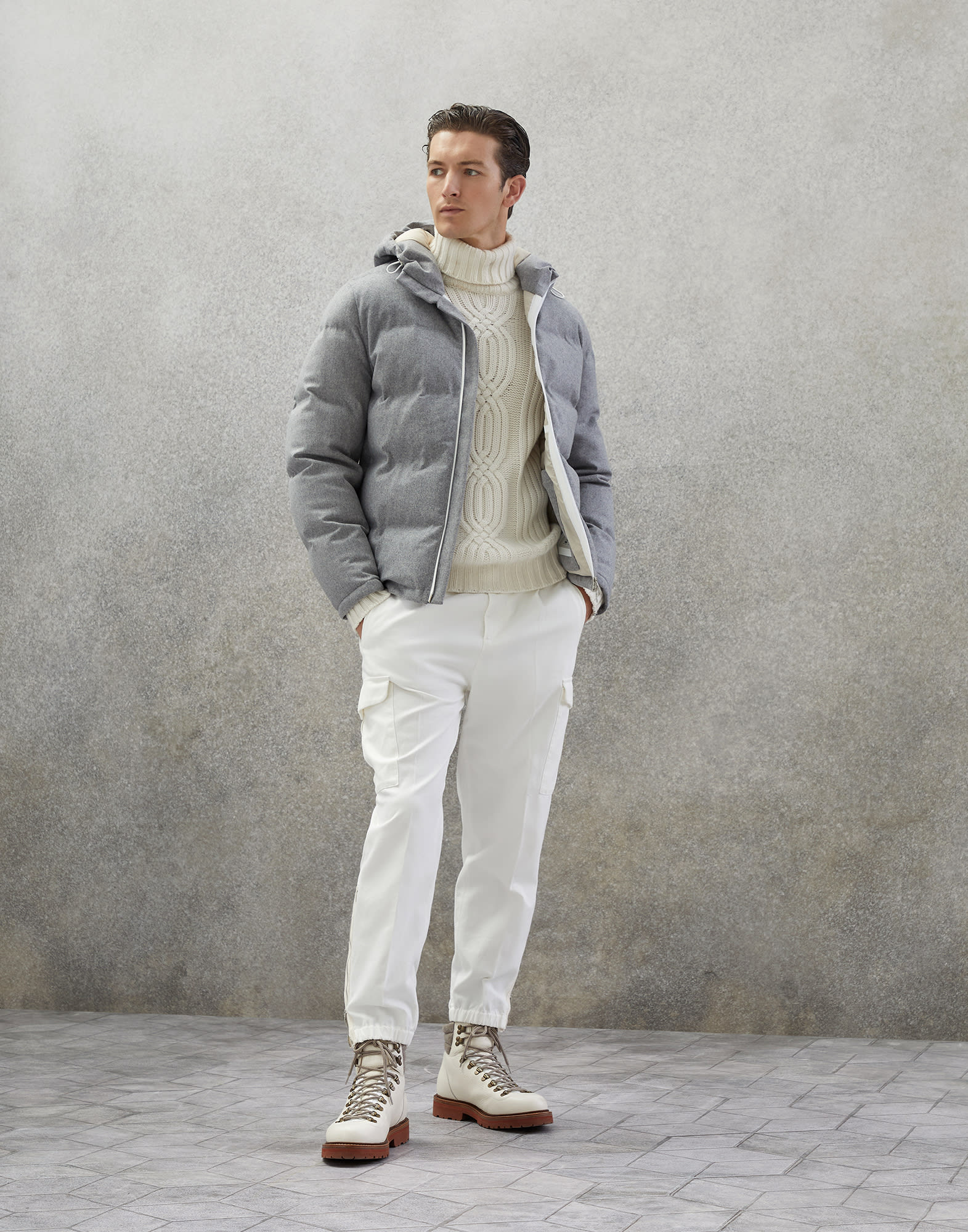 Down jacket with heat welded seams (232MM4631900) for Man | Brunello ...