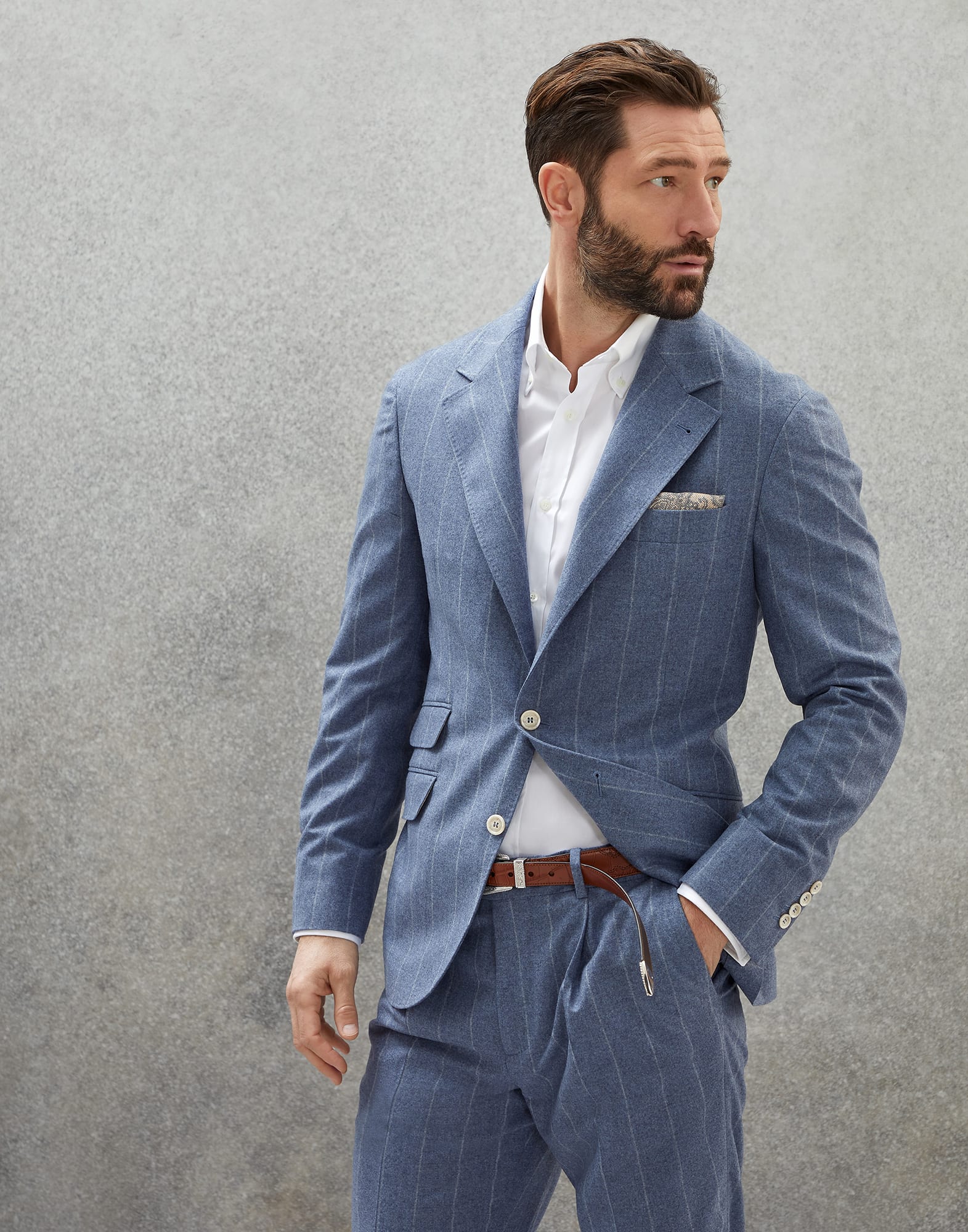 Mens Brunello Cucinelli neutrals Cashmere-Silk Suit Jacket