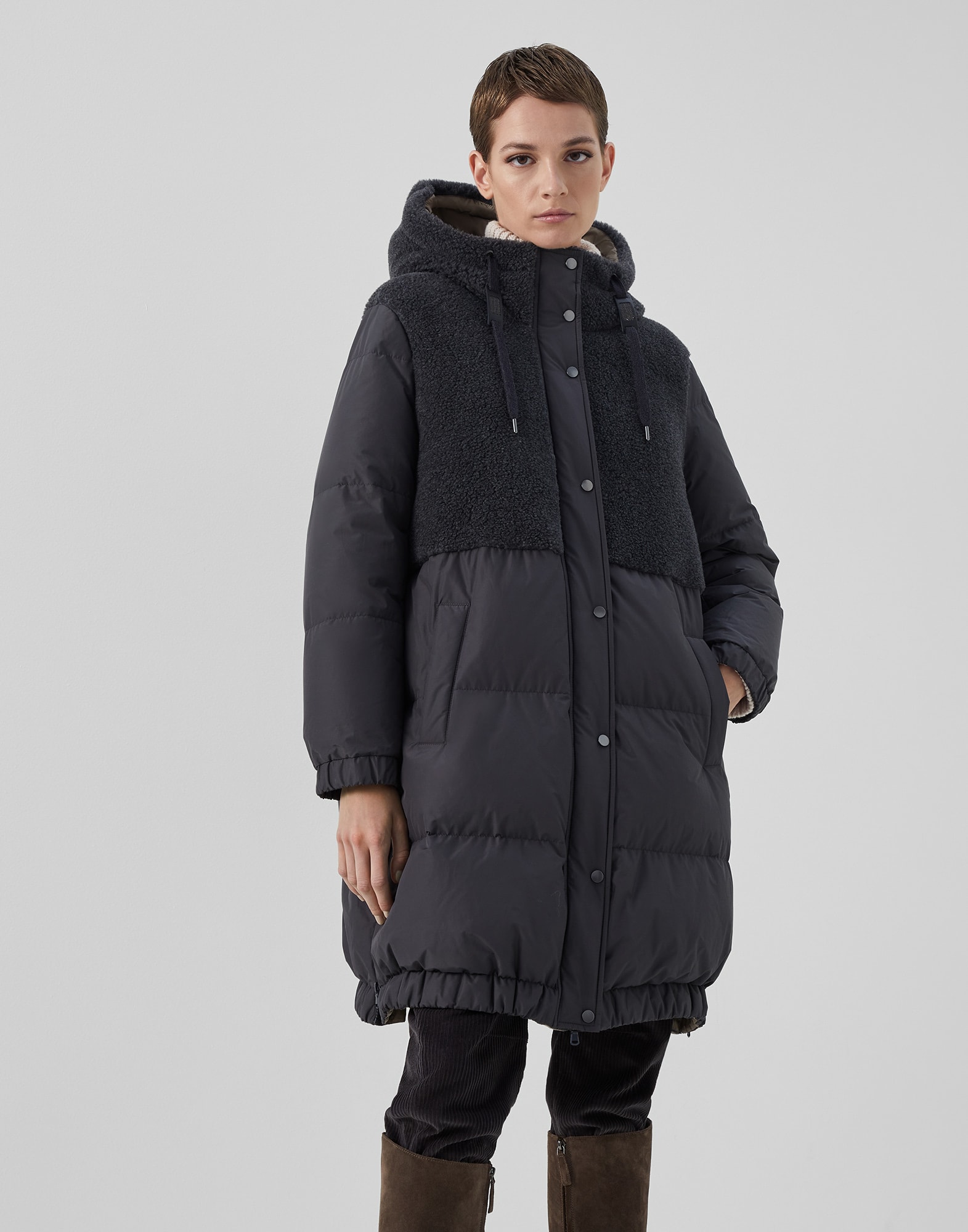 Black top down coat