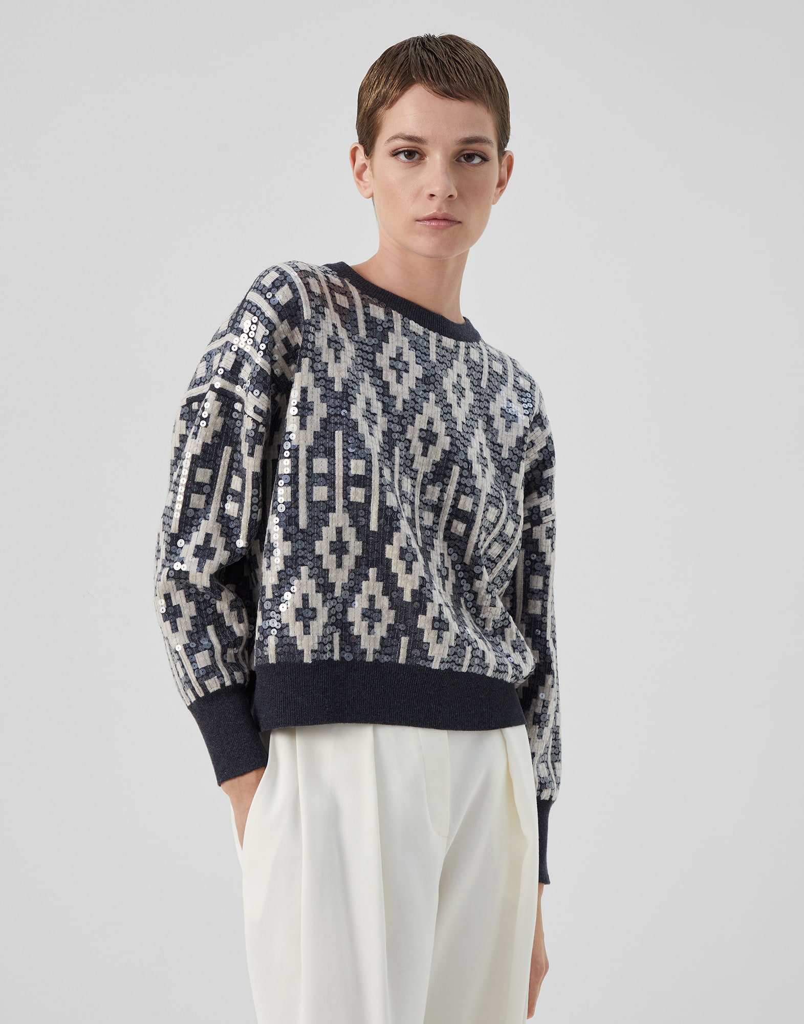 Dazzling Vintage Jacquard Sweater