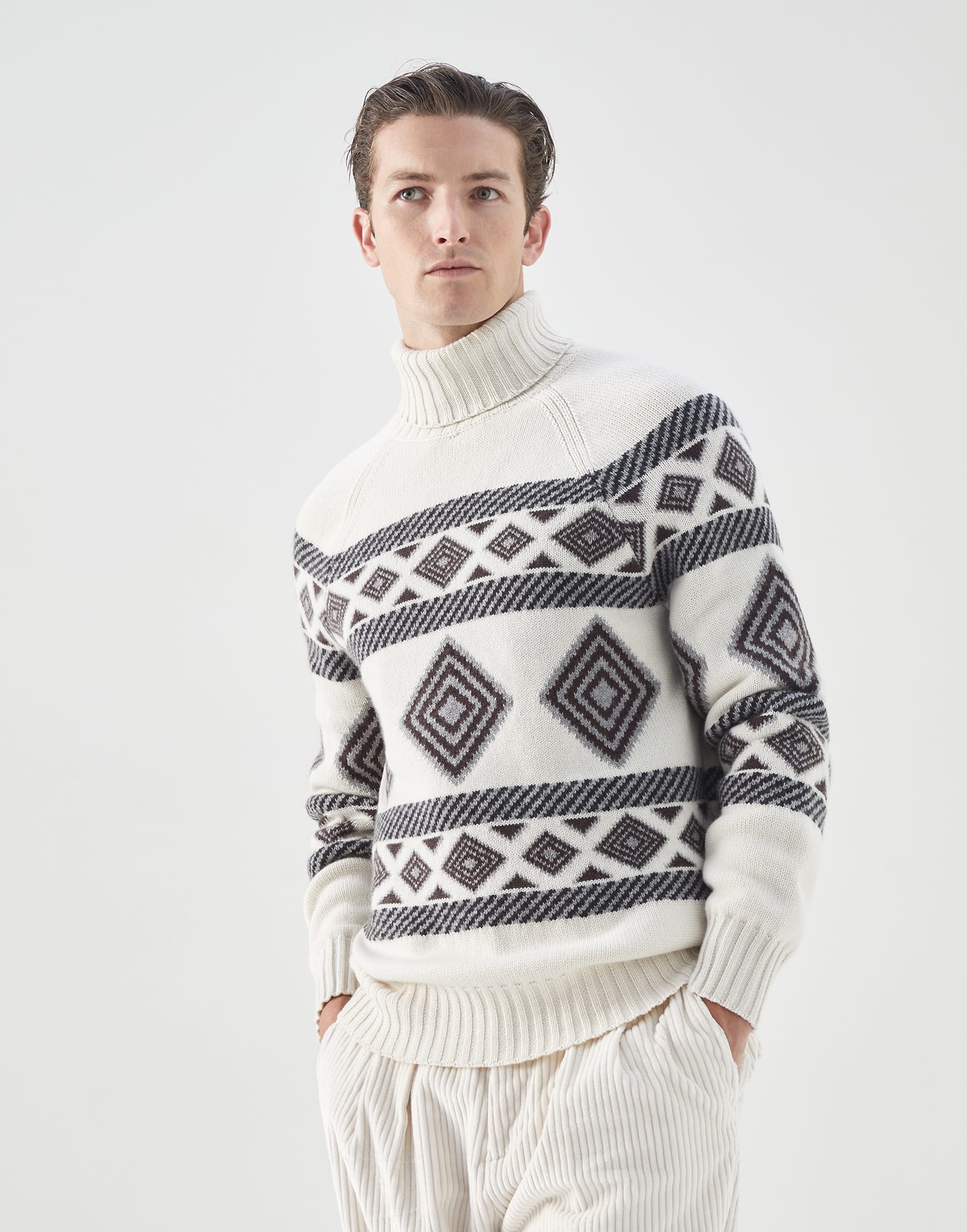 Jacquard sweater 232M22504403CLN8106 for Man Brunello Cucinelli