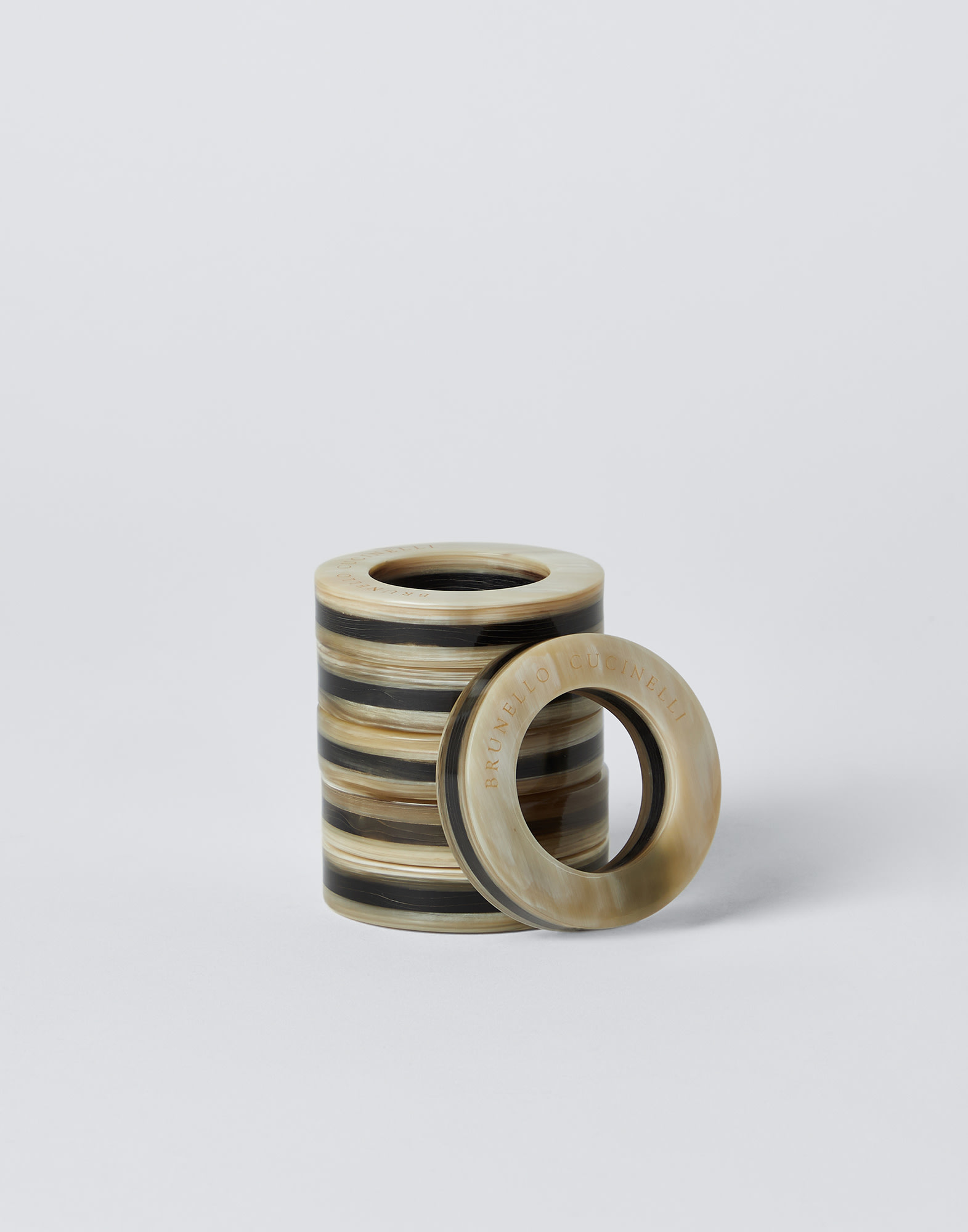 6-piece napkin ring set Natural Horn Lifestyle - Brunello Cucinelli