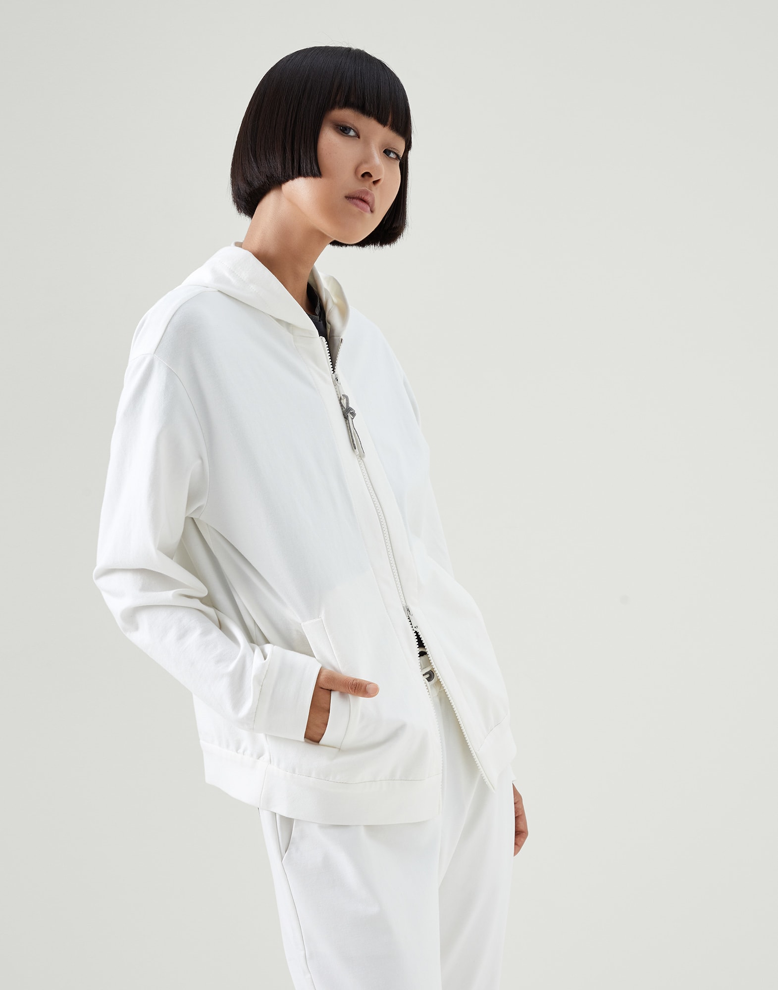 White french terry sweatshirt online