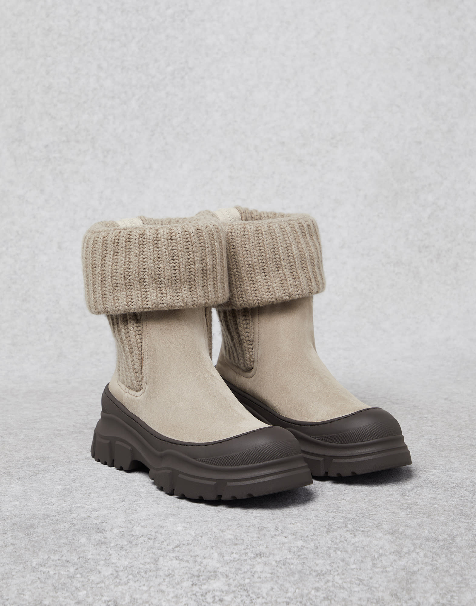 Wool top chelsea boots