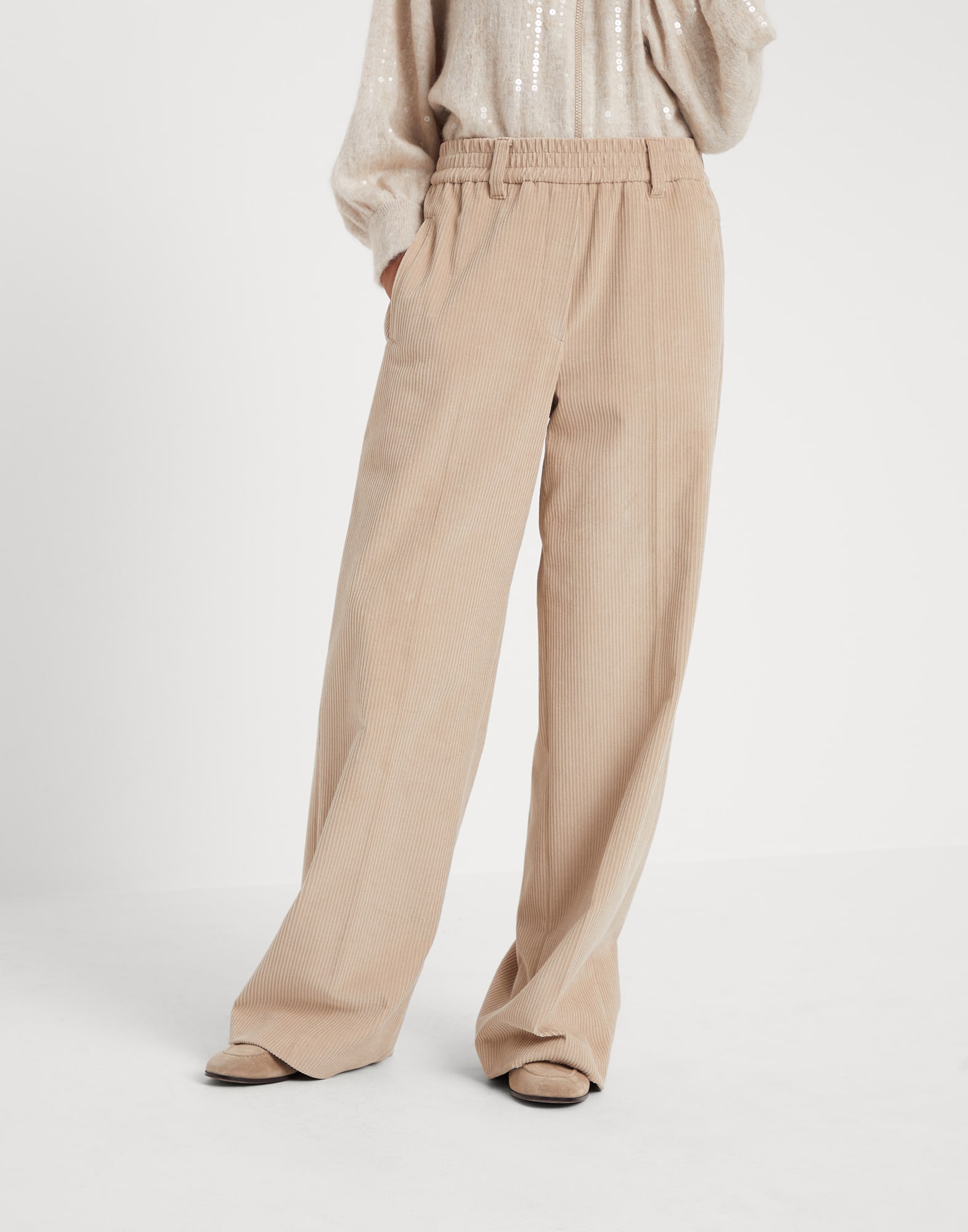 Pyjama-style trousers Cool Beige Woman - Brunello Cucinelli