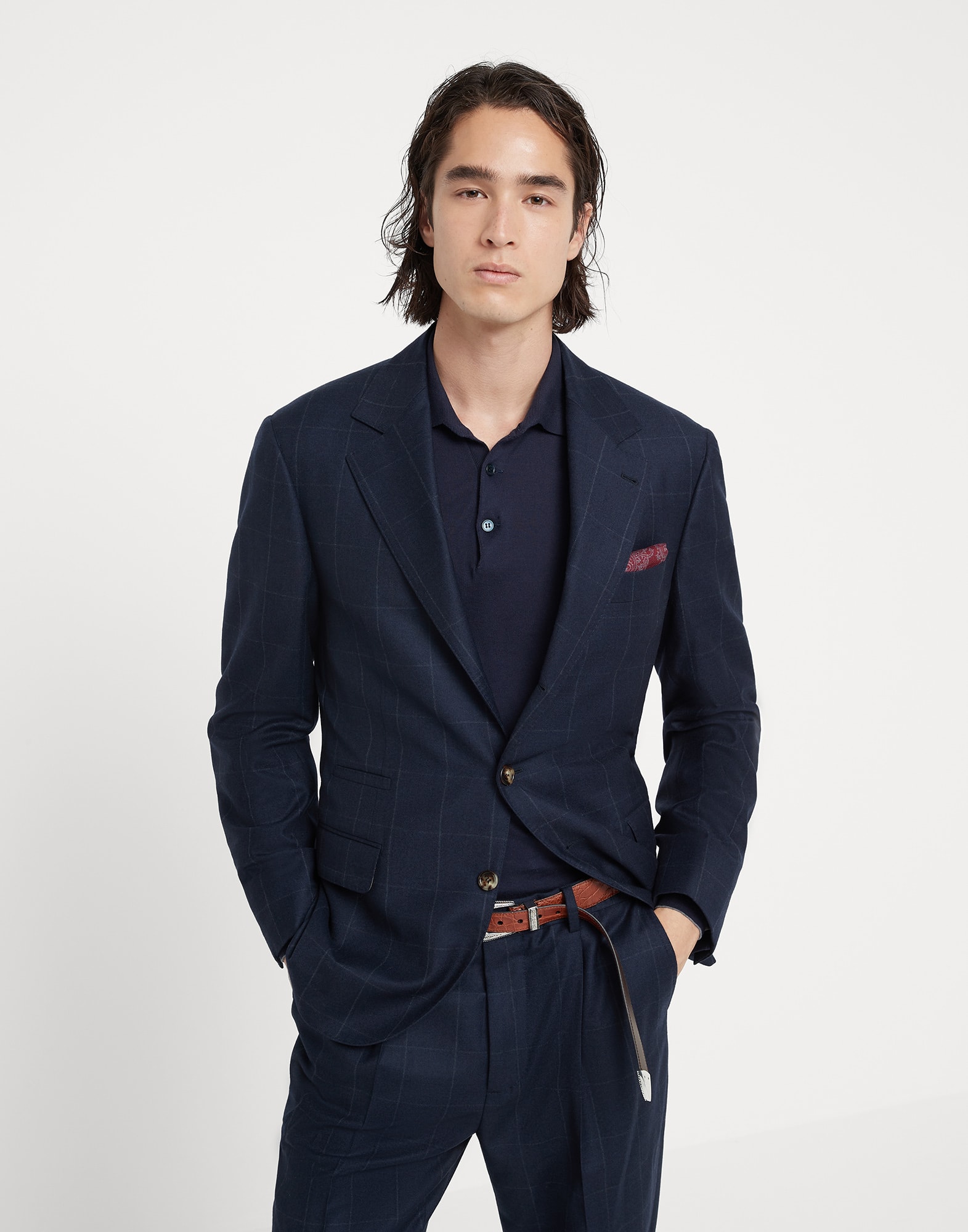 Navy flannel clearance blazer