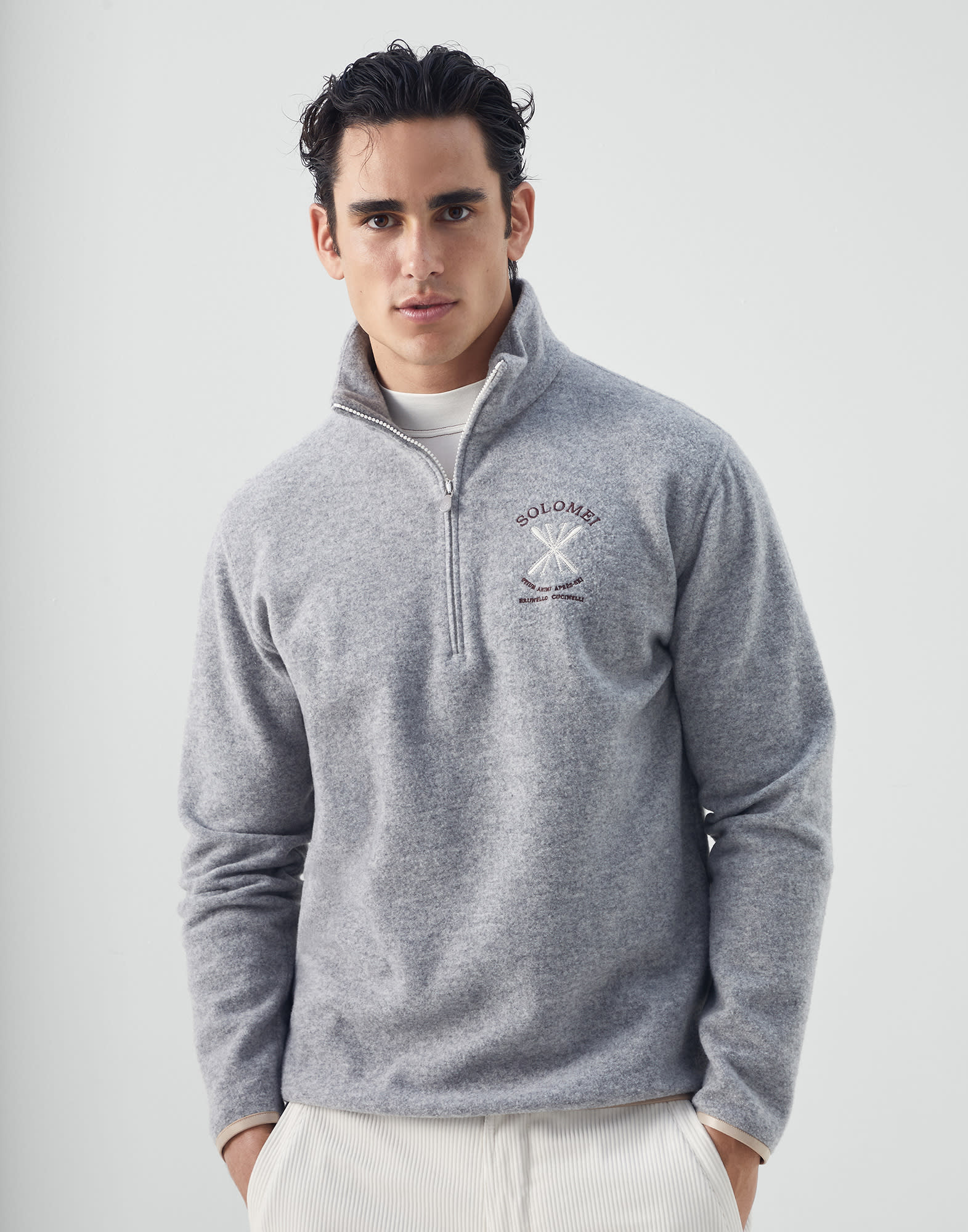 Turtleneck sweatshirt Grey Man - Brunello Cucinelli