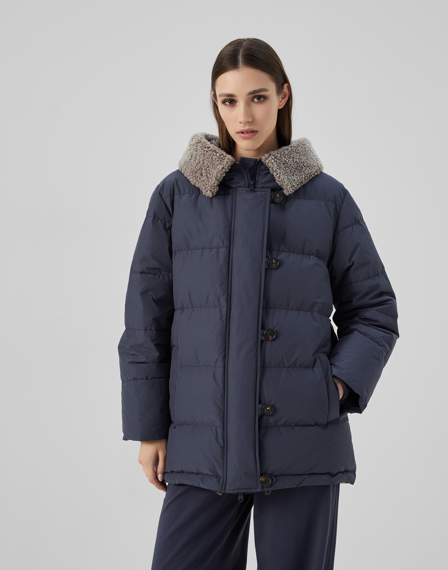 Taffeta down jacket (232MB5742816) for Woman | Brunello Cucinelli