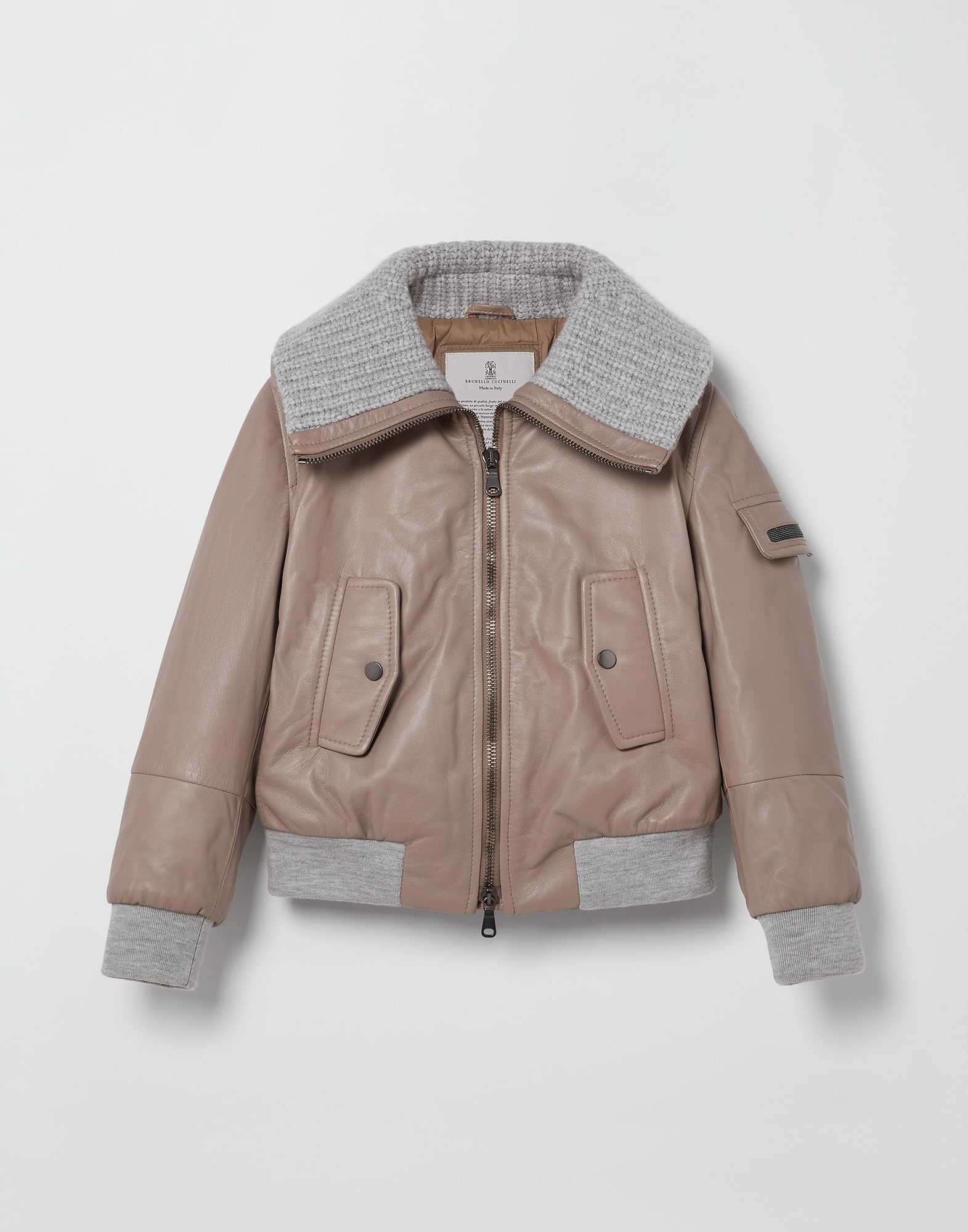 Nappa leather bomber jacket
