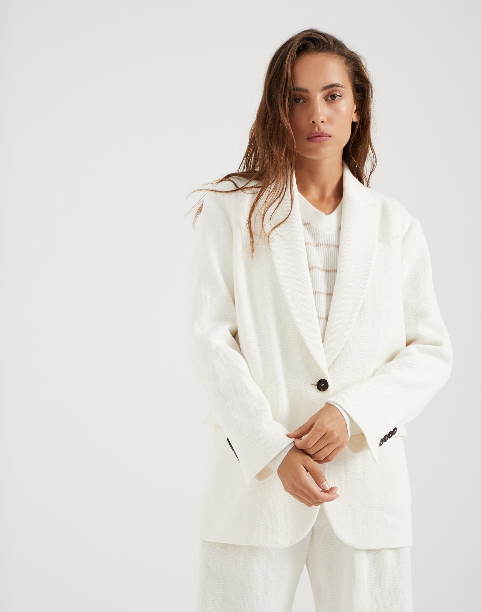 White cotton blazer womens best sale
