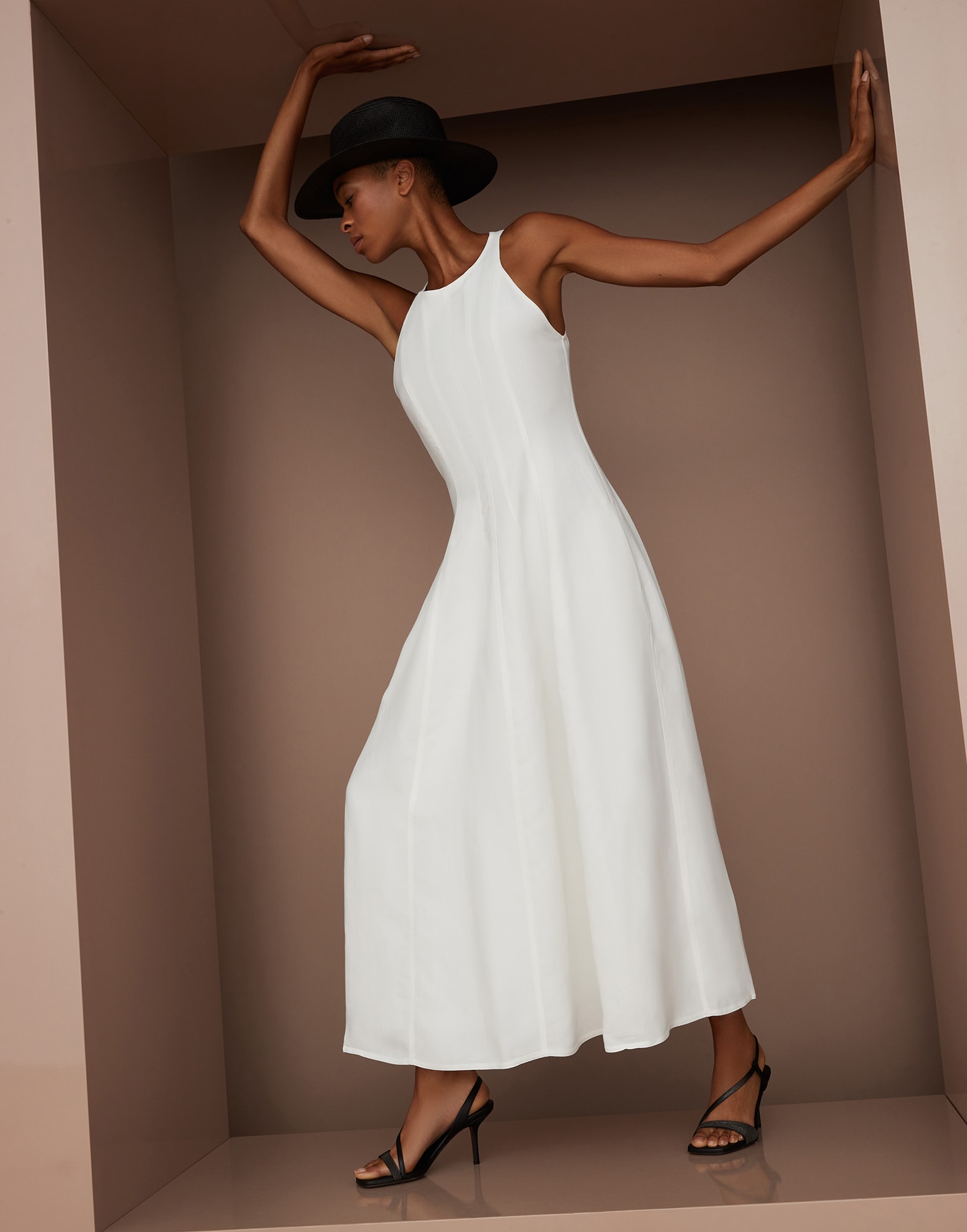 Vestido Fluid Blanco Mujer - Brunello Cucinelli 