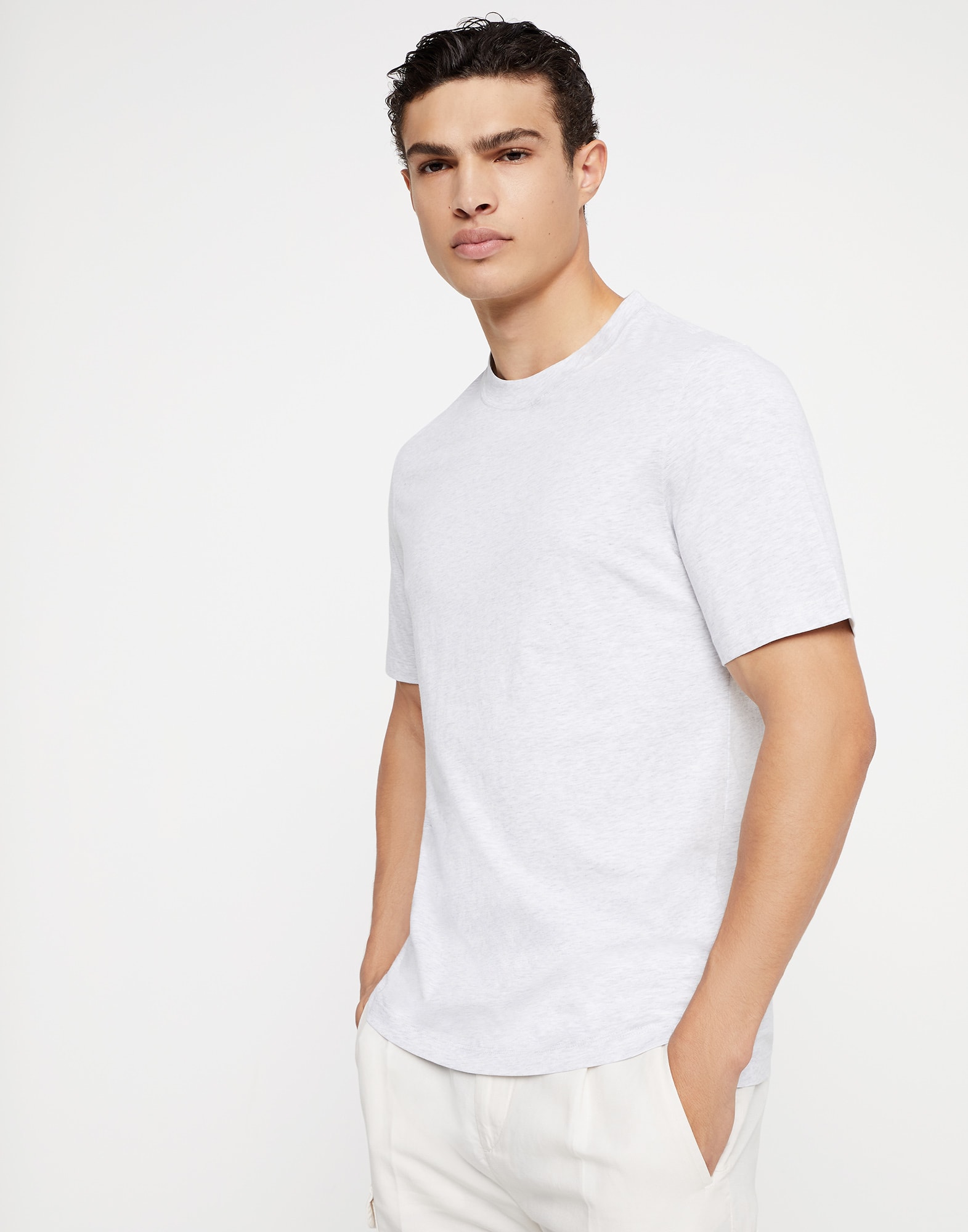 6,552円ブルネロクチネリ　ホワイト　シンプル　ポロシャツ　半袖　ゴルフ　Tシャツ