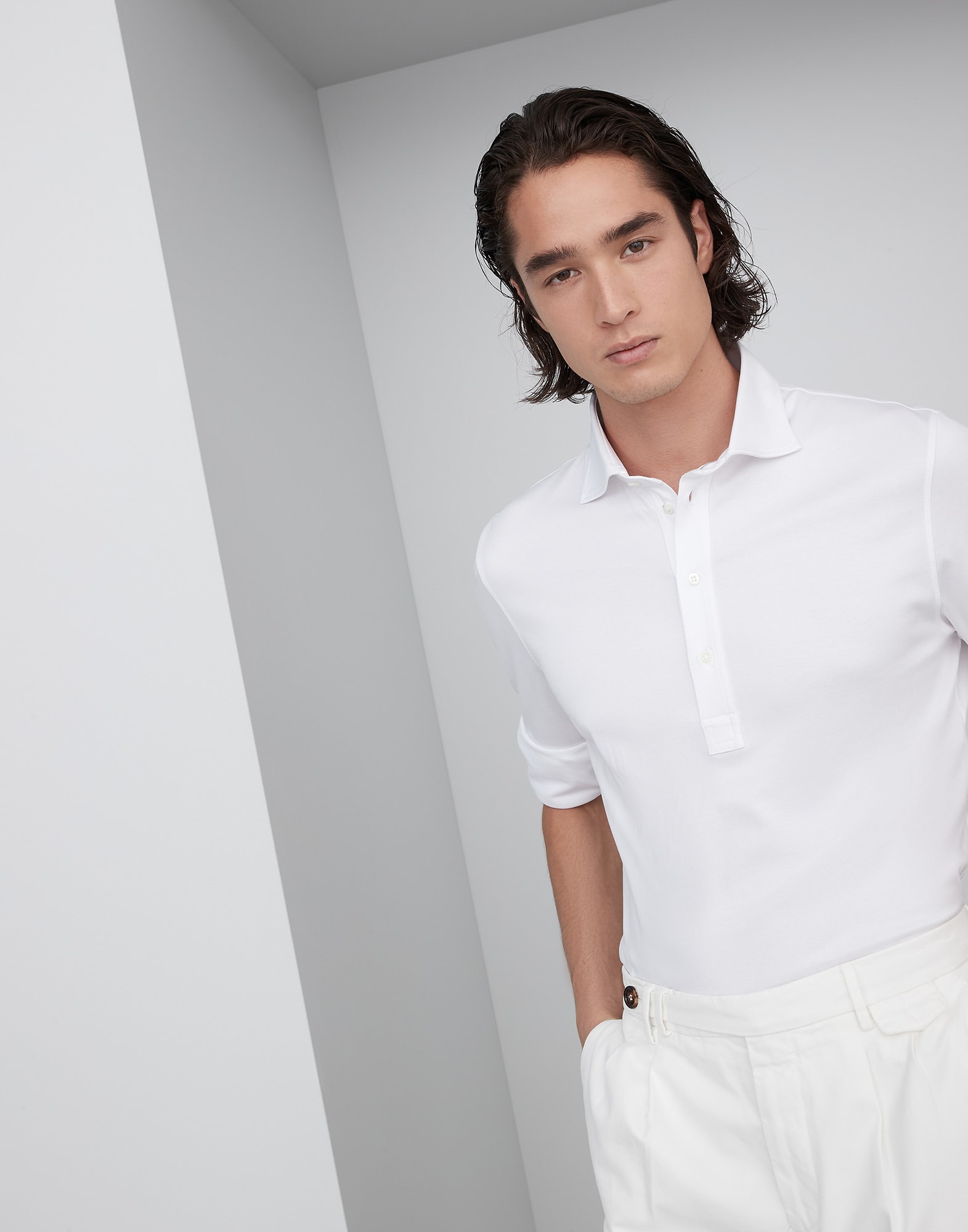Polo with shirt collar White Man - Brunello Cucinelli 