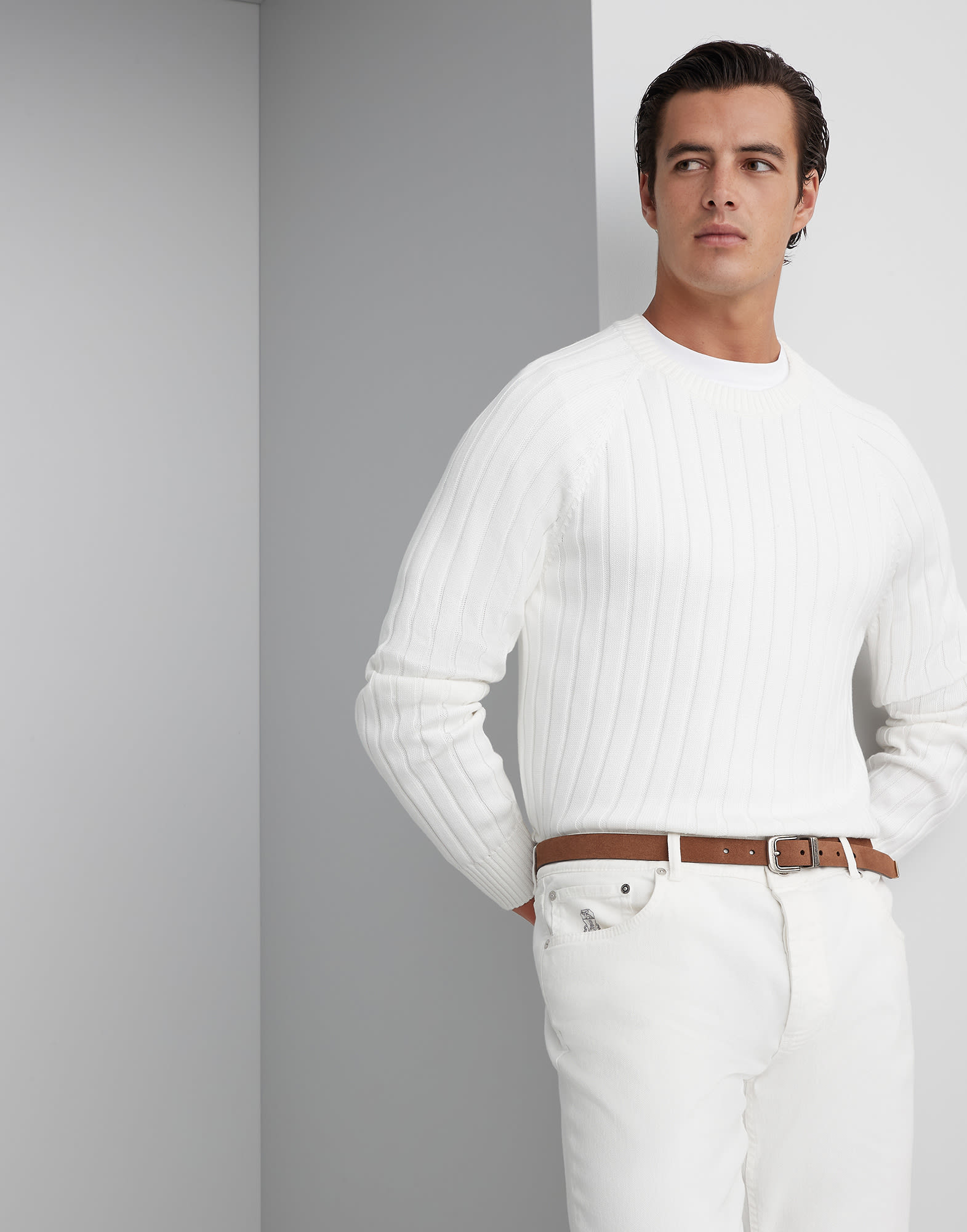 Pullover aus Baumwolle Panama Herren - Brunello Cucinelli