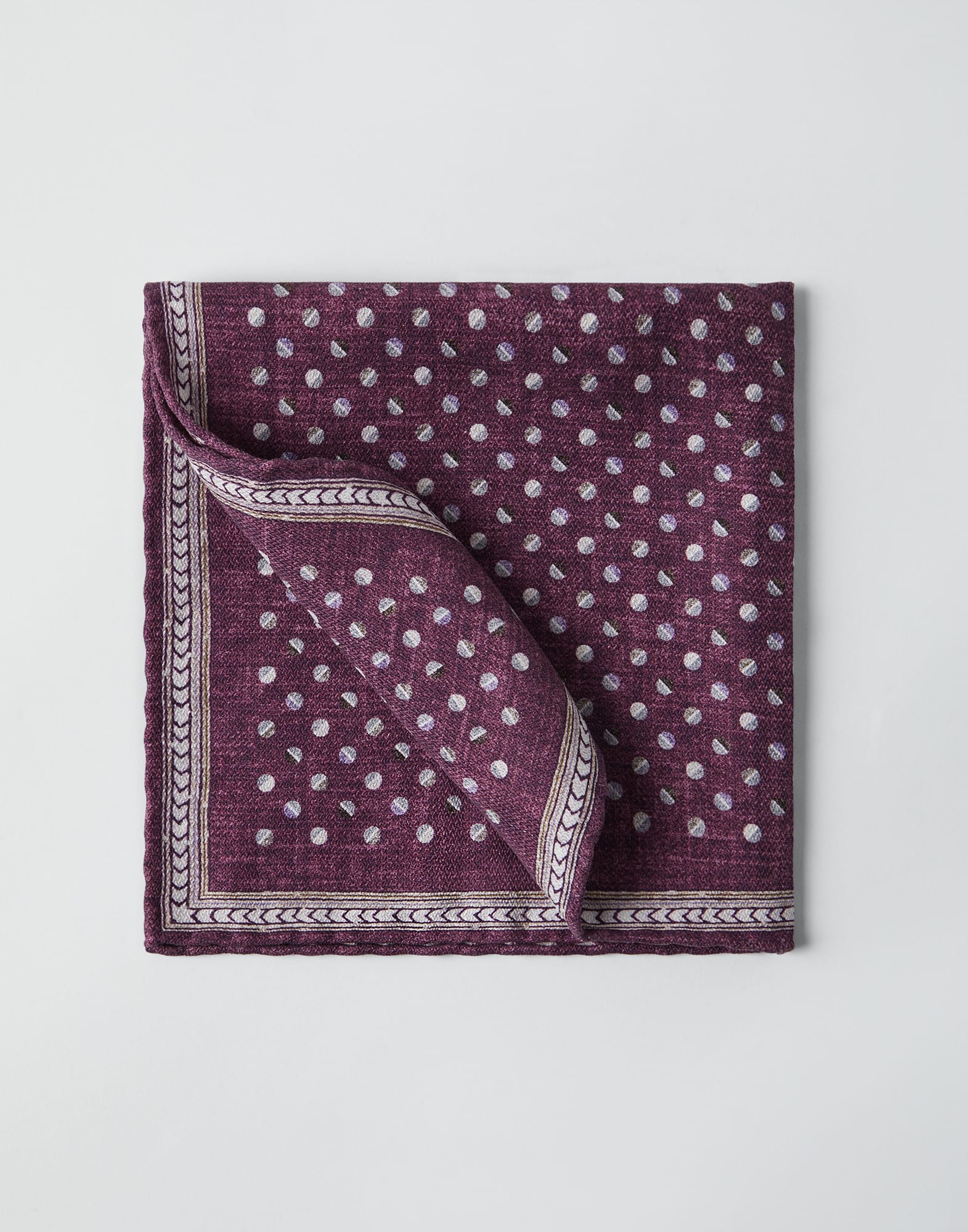 双面设计口袋巾 紫萝兰 男款 - Brunello Cucinelli