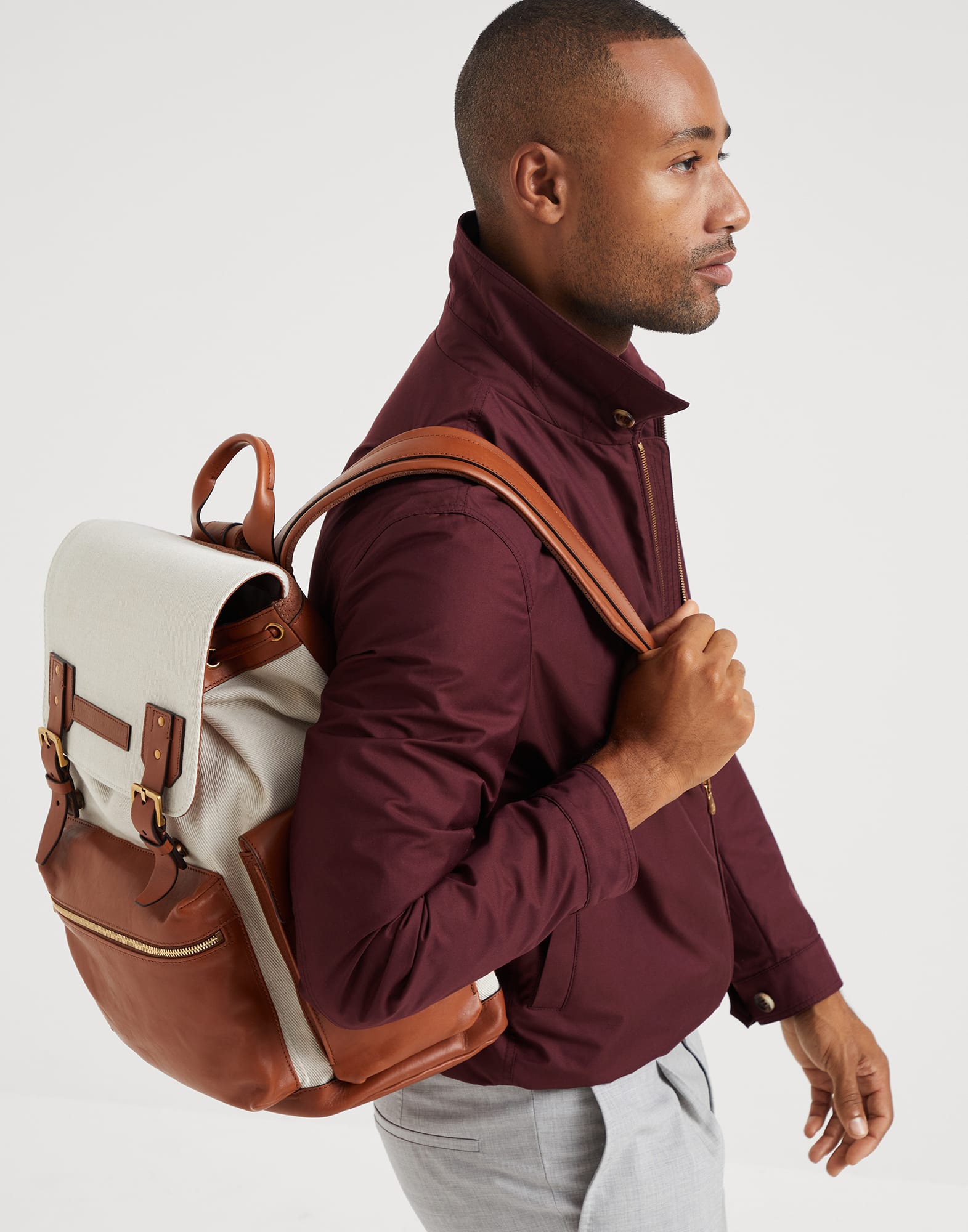 City Backpack Natural Man - Brunello Cucinelli
