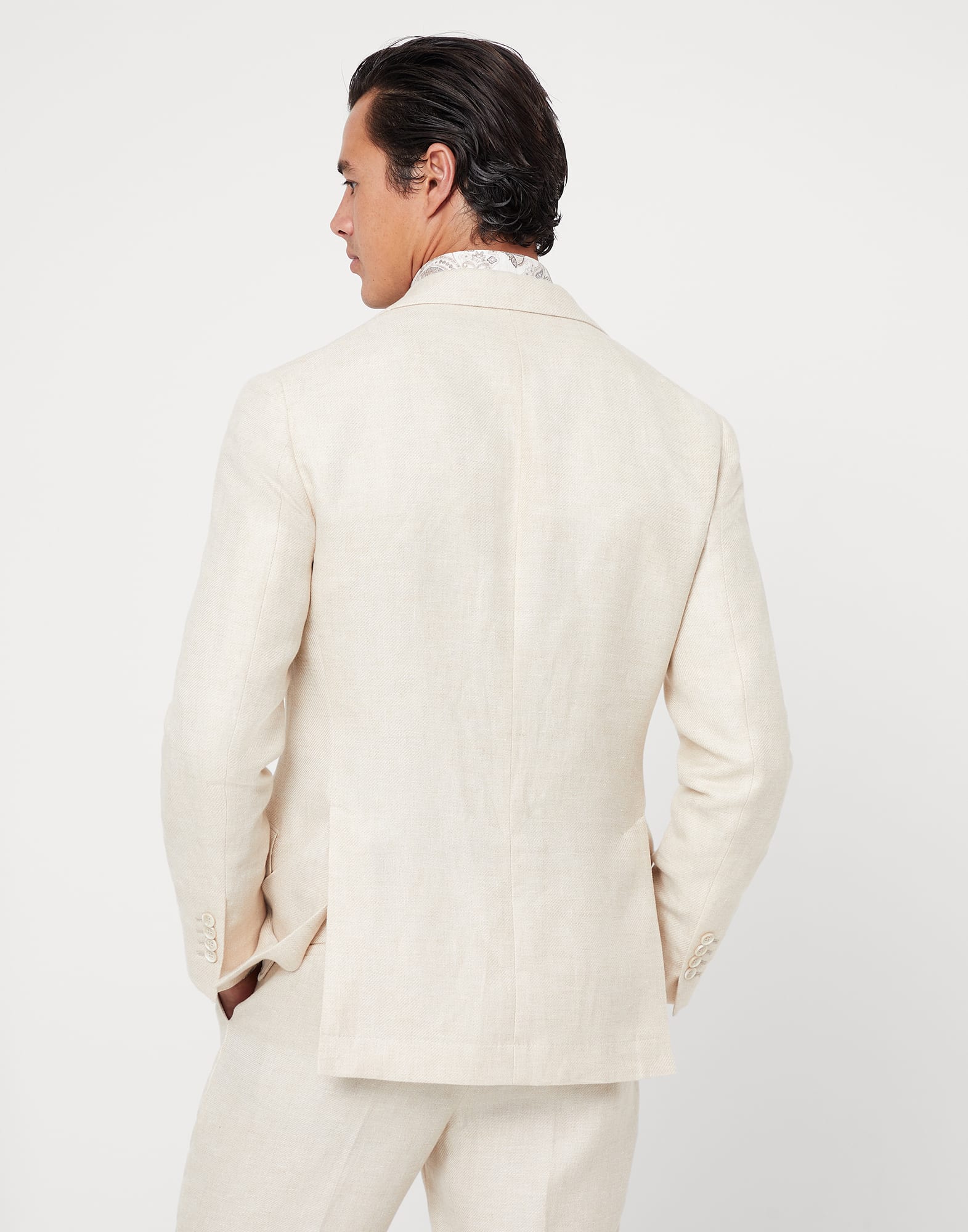 Mens Brunello Cucinelli neutrals Wool-Linen Drawstring Trousers