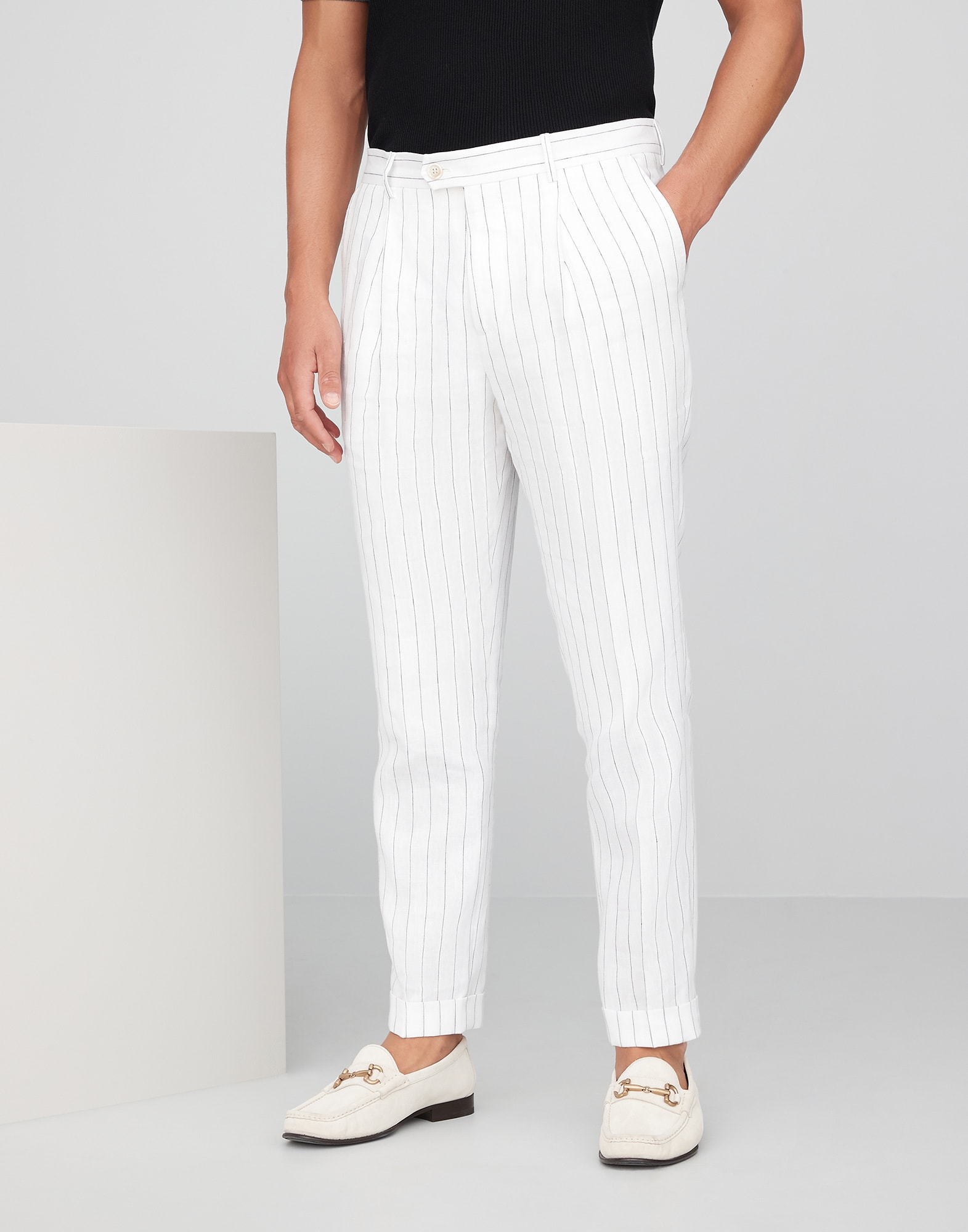 Chalk stripe trousers