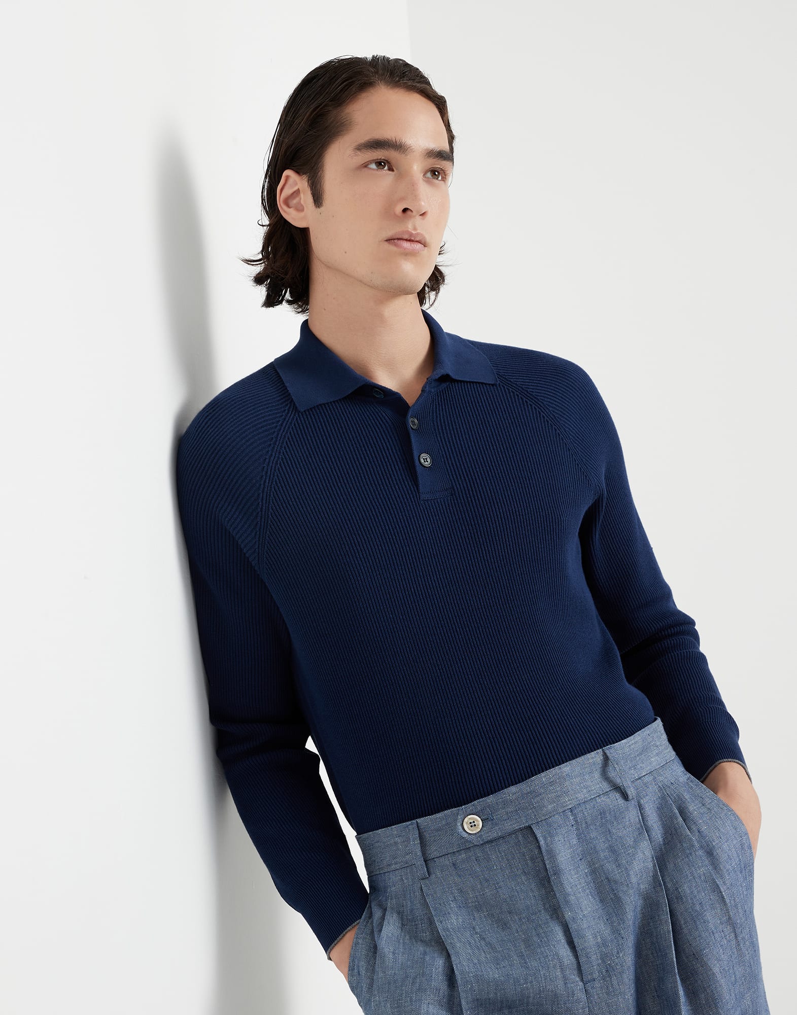 Pull style polo Nuit Homme - Brunello Cucinelli