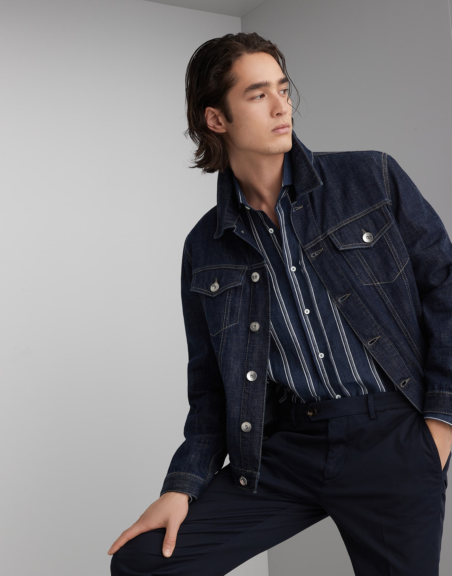 Denim four-pocket jacket