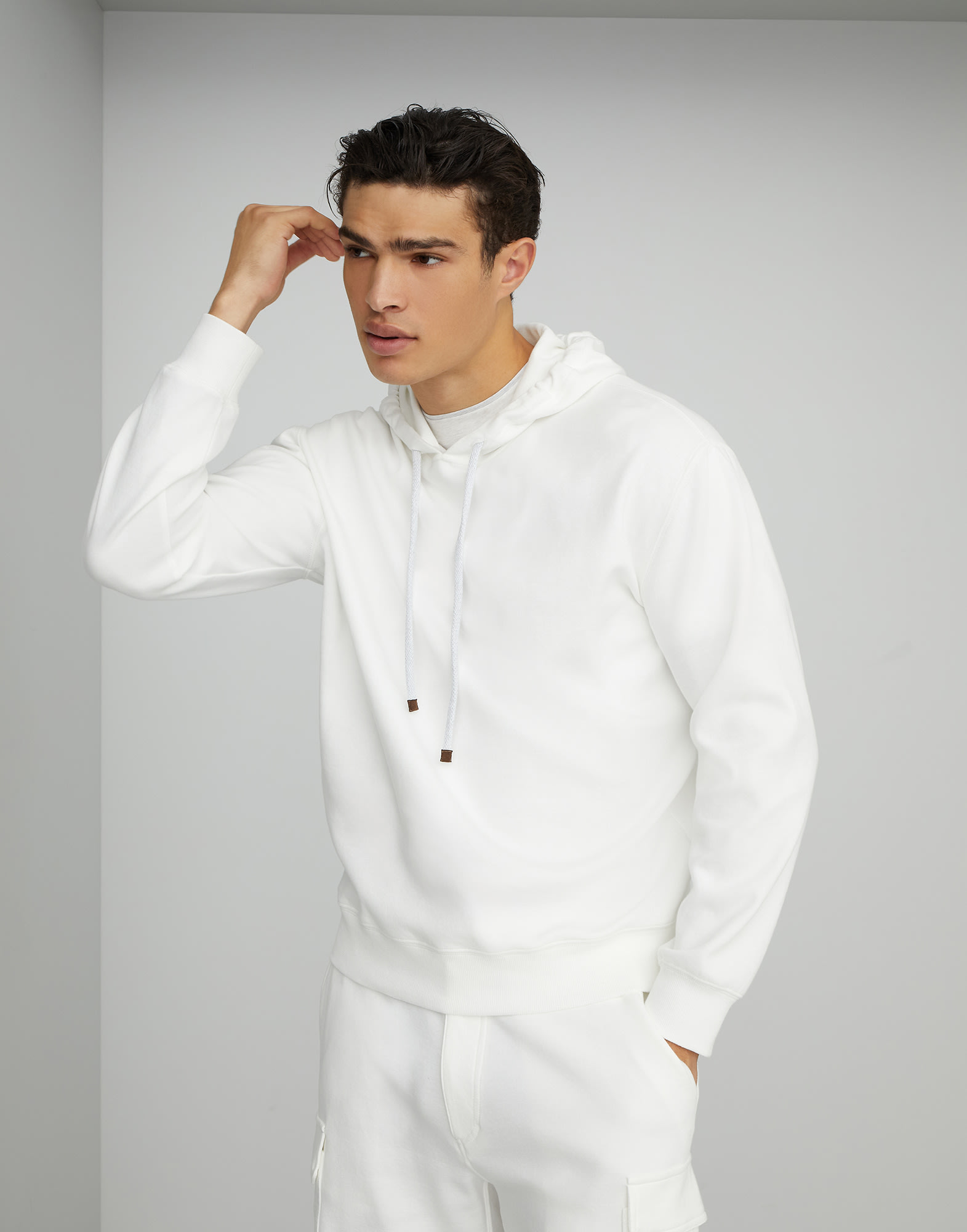Sweatshirt with hood Off-White Man - Brunello Cucinelli