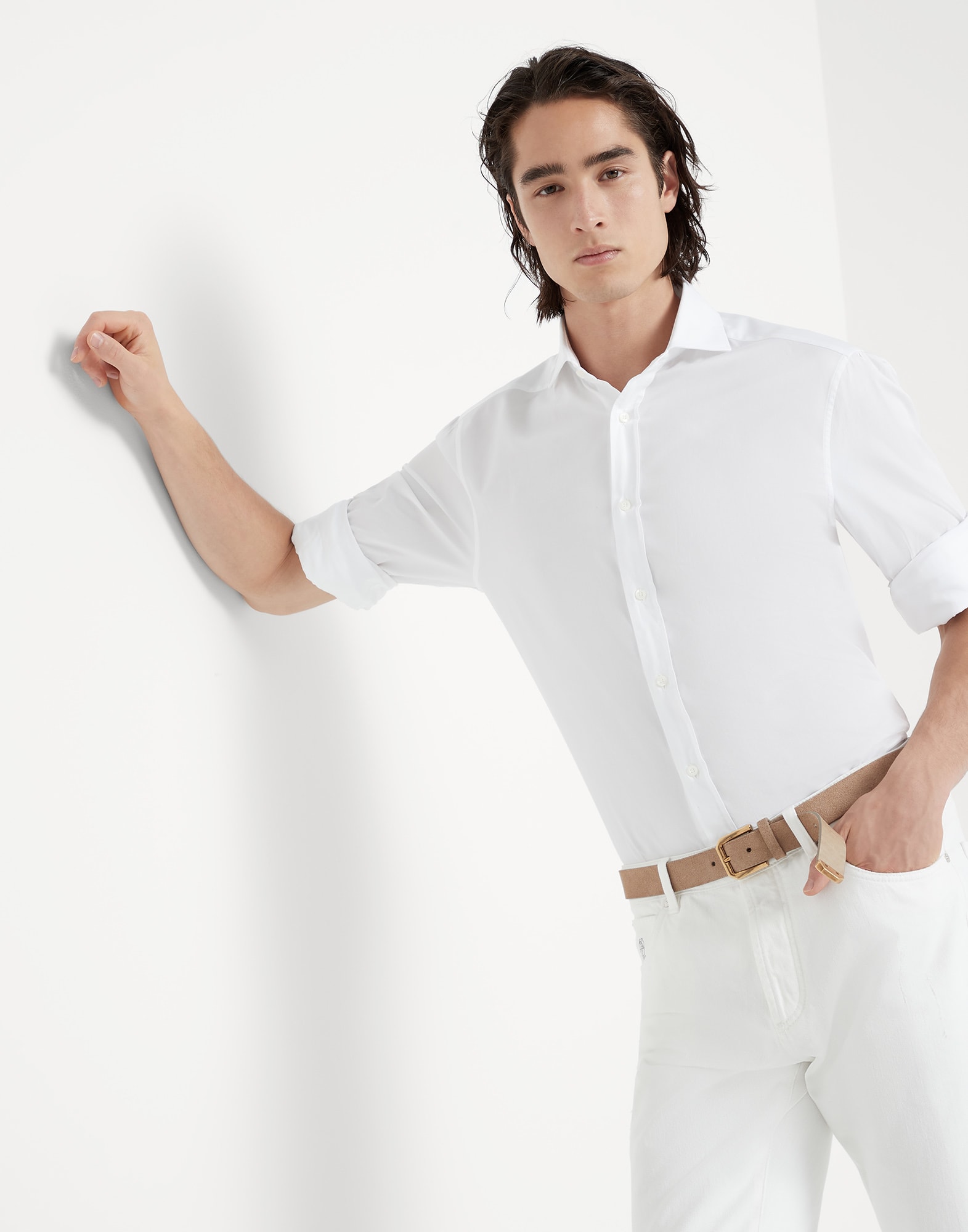 Twill shirt White Man - Brunello Cucinelli 