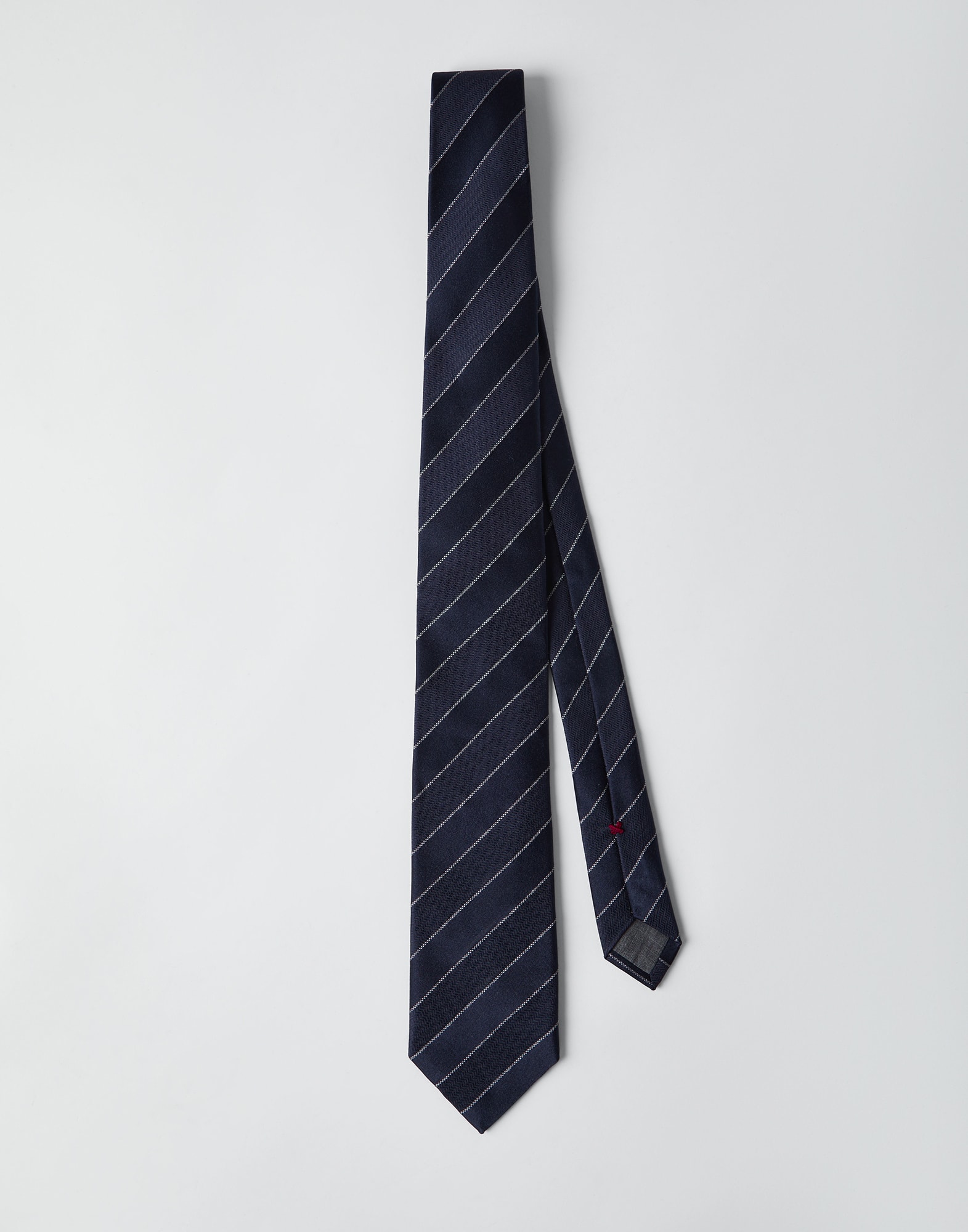 Corbata en tela de espiga Azul Hombre - Brunello Cucinelli