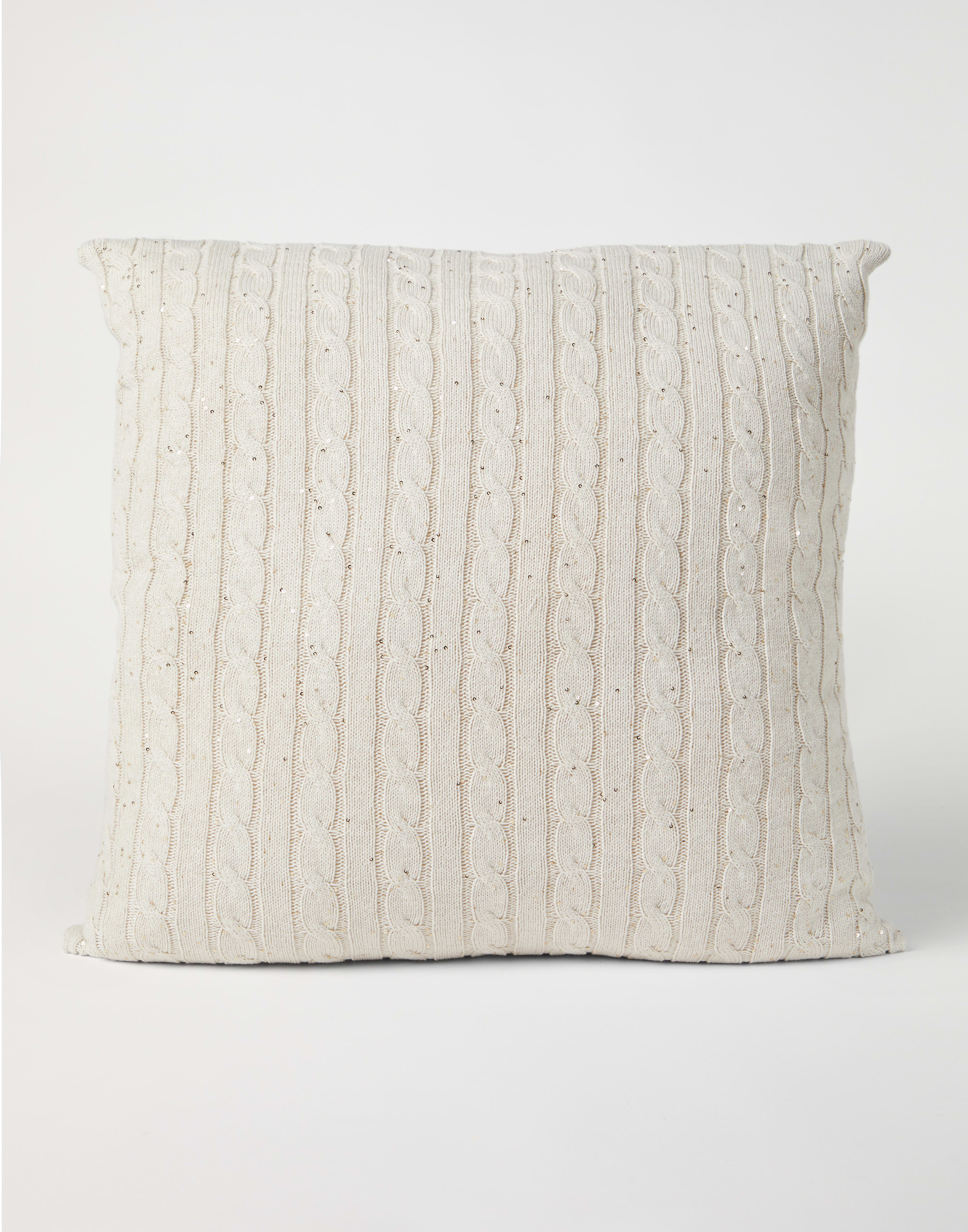 Large knit cushion Oat Lifestyle - Brunello Cucinelli