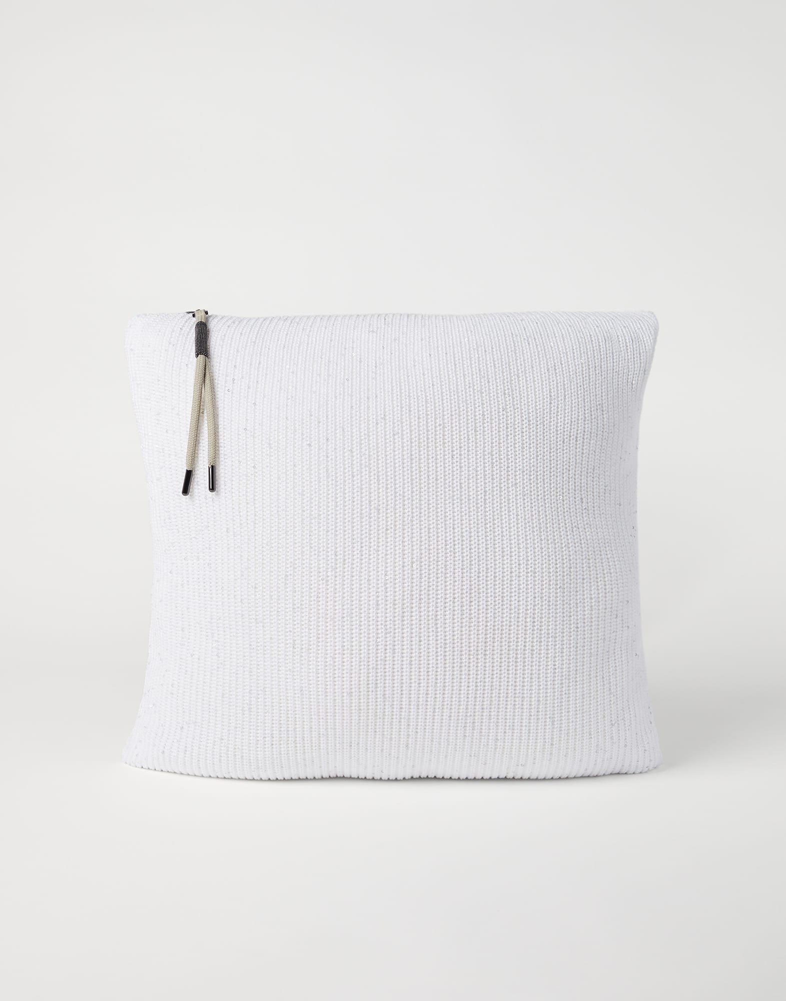 Cotton knit cushion White Lifestyle - Brunello Cucinelli