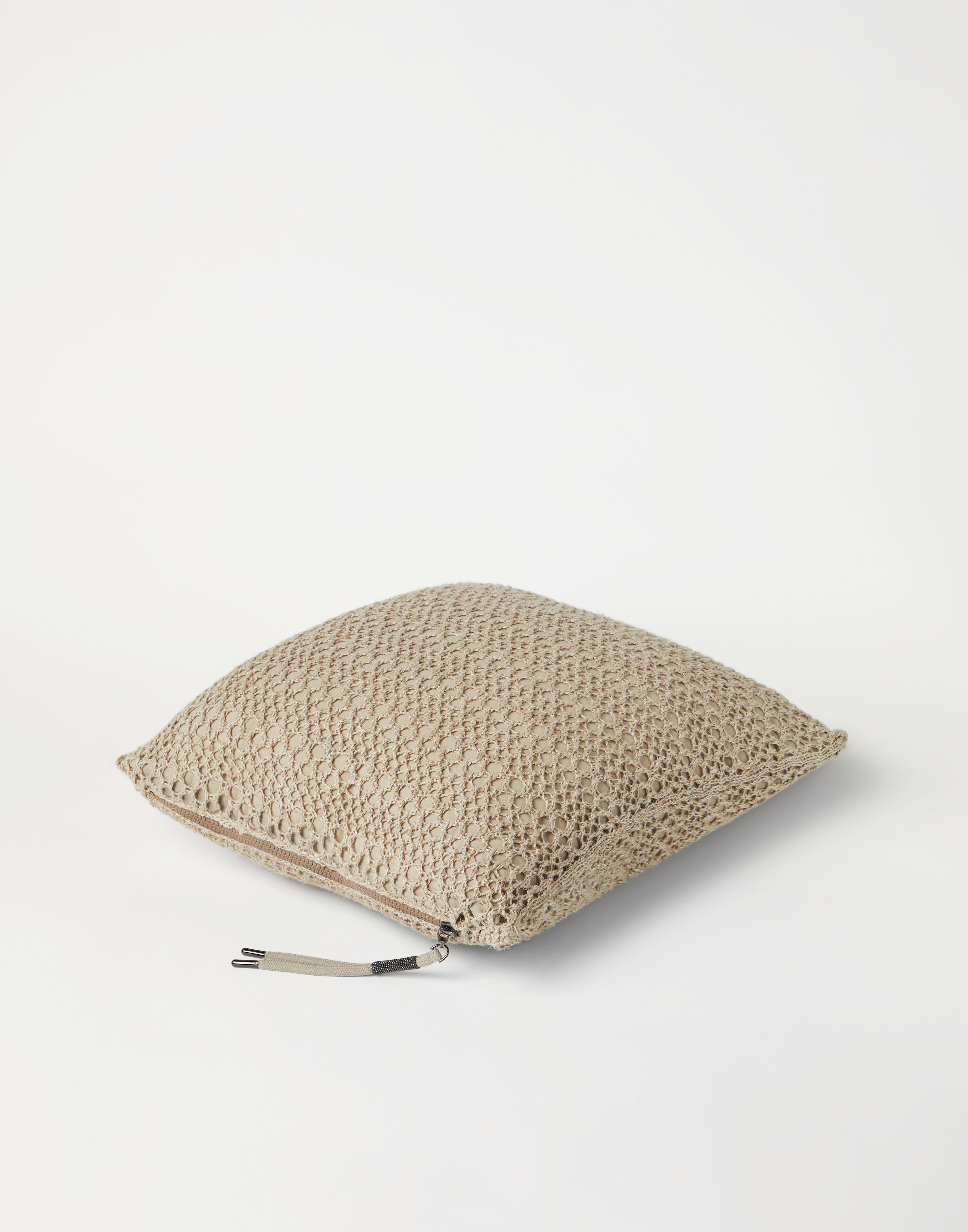 Linen and silk knit cushion