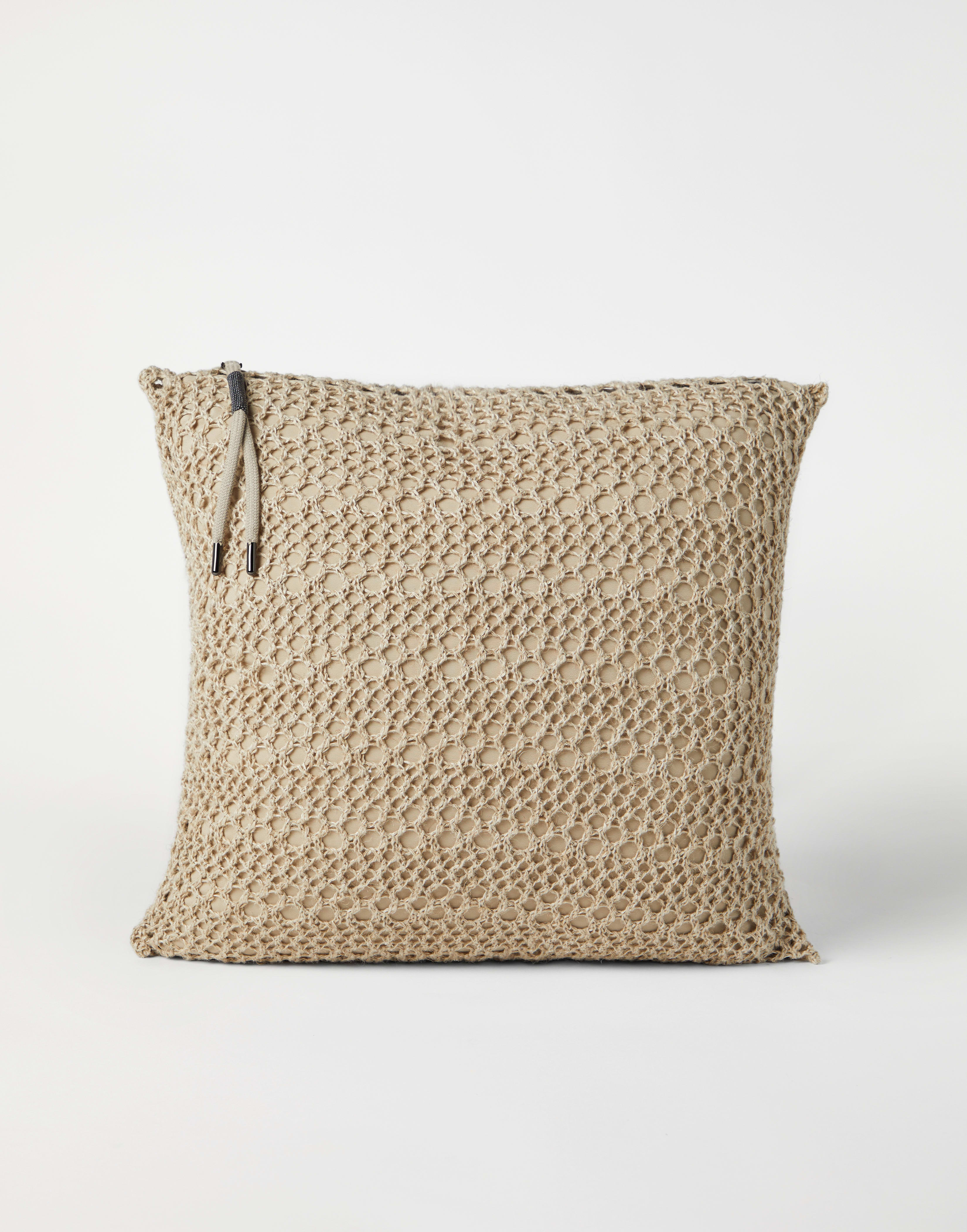 Linen and silk knit cushion Lessivè Lifestyle - Brunello Cucinelli
