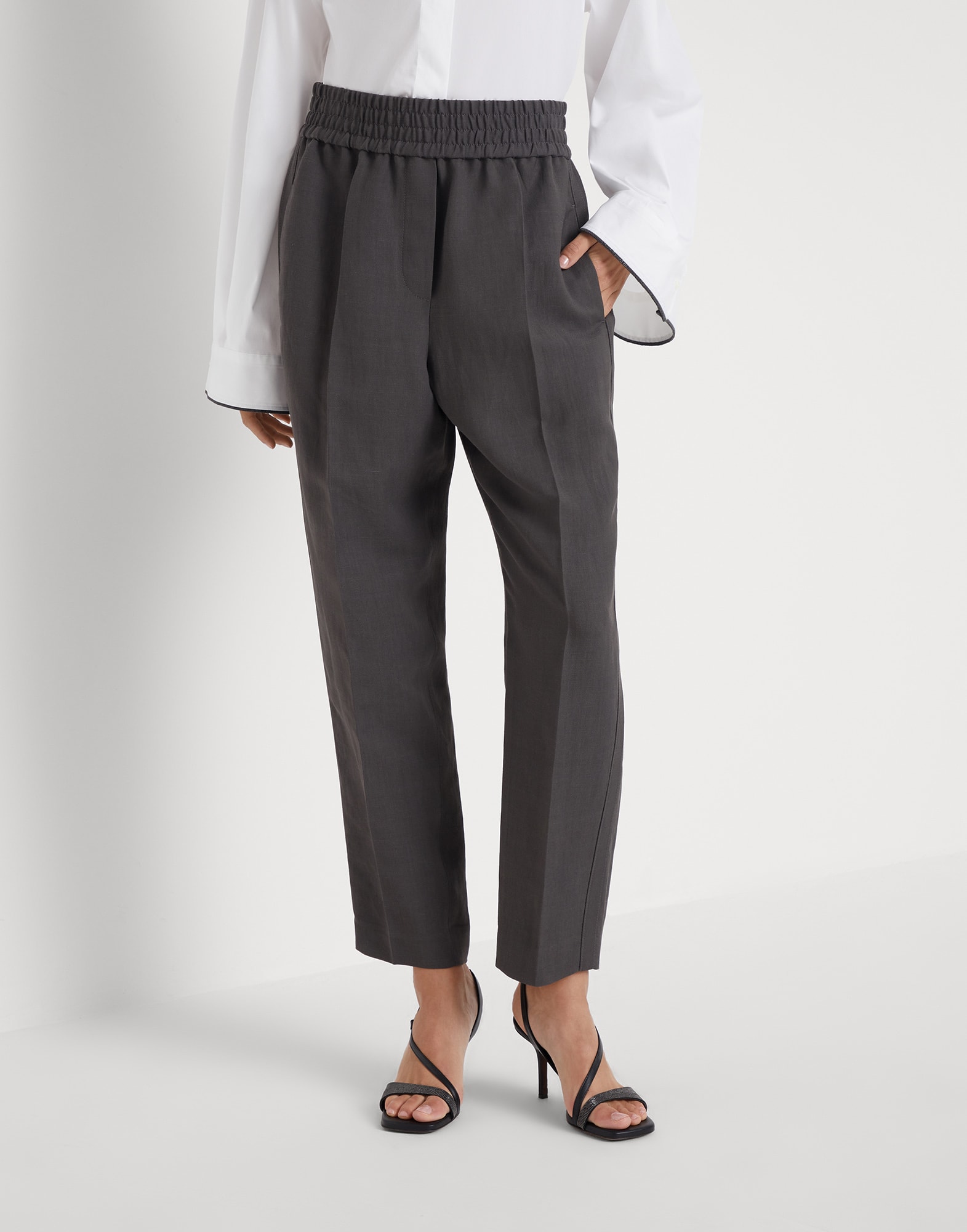 Pull-on trousers Charcoal Woman - Brunello Cucinelli