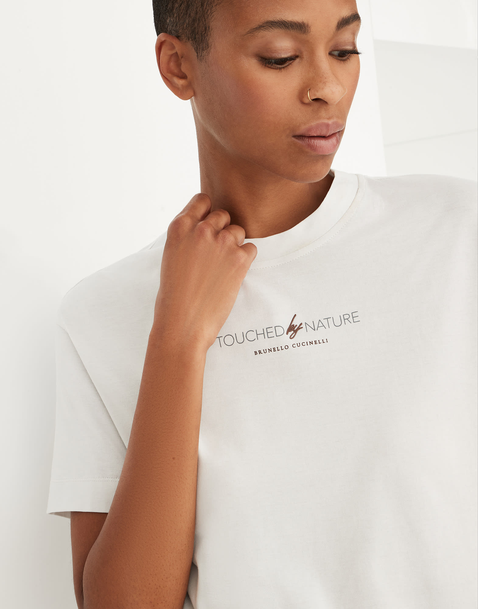 T-shirt en jersey léger Blanc Femme - Brunello Cucinelli