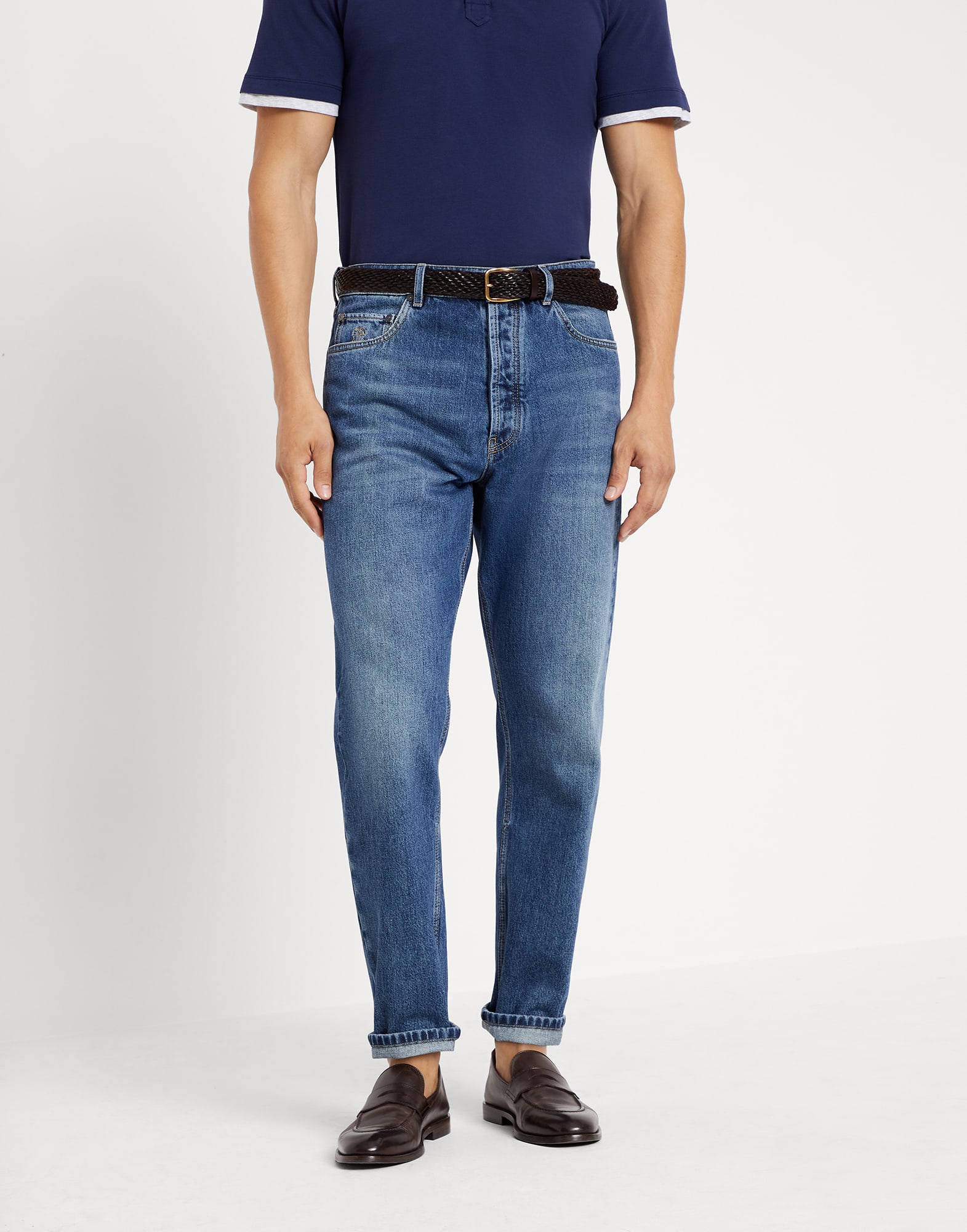Five-pocket trousers Medium Denim Man -
                        Brunello Cucinelli
                    